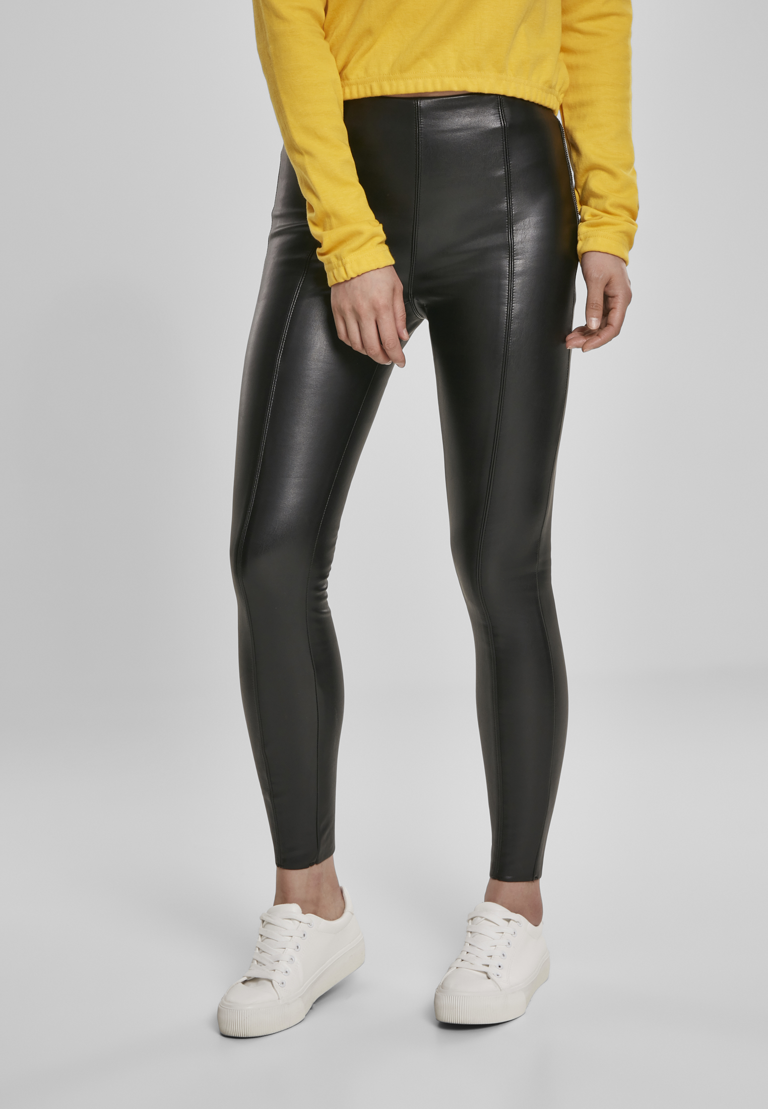 Ladies Faux Leather Skinny Pants-TB3238