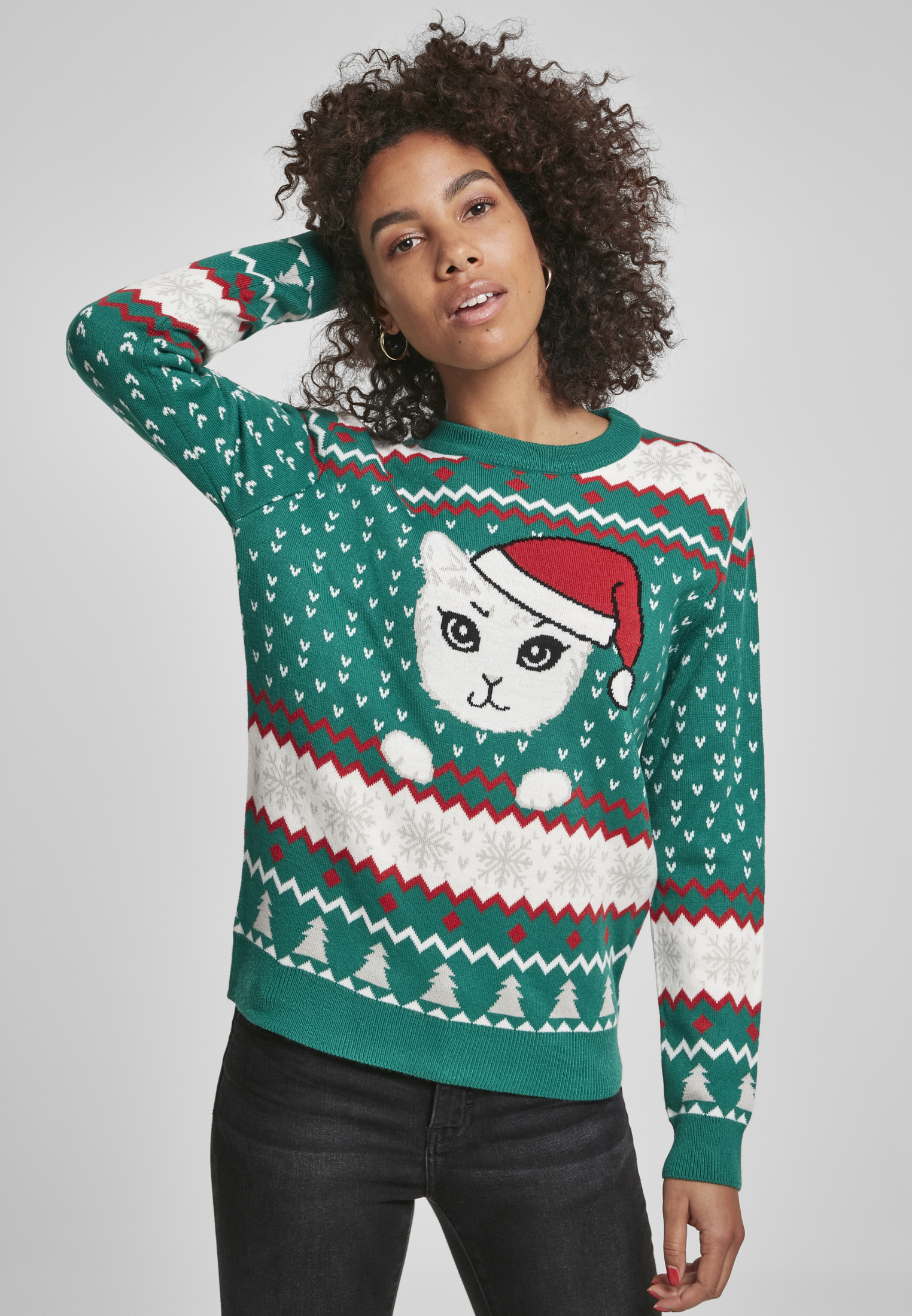 cat christmas sweater womens