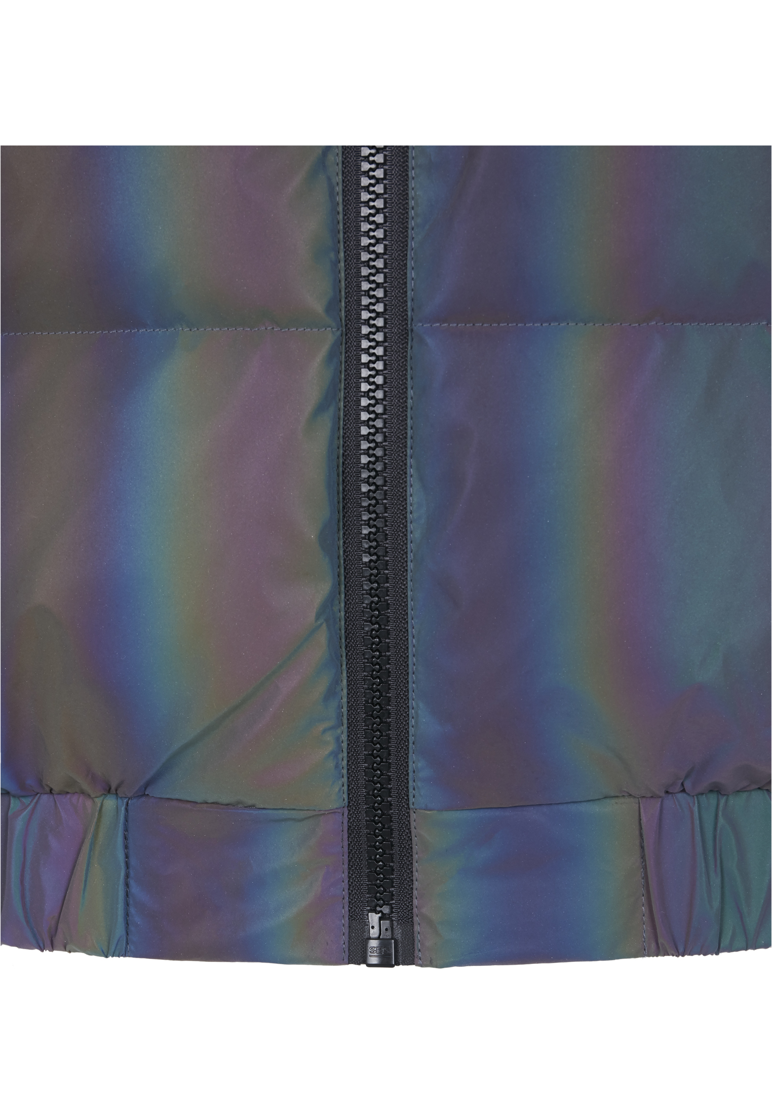 iridescent reflective puffer jacket