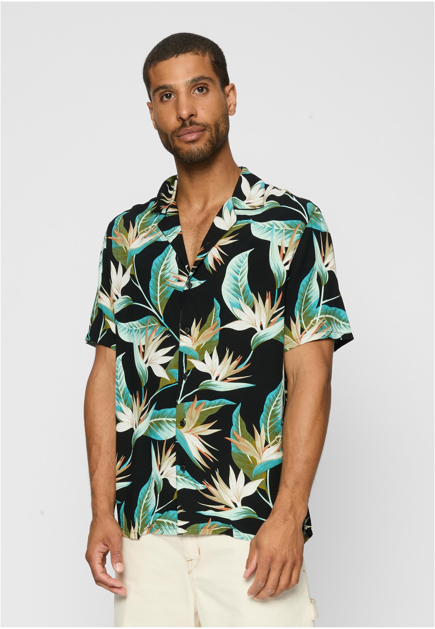 Urban Classics Camicia Blossoms Resort black/blossom