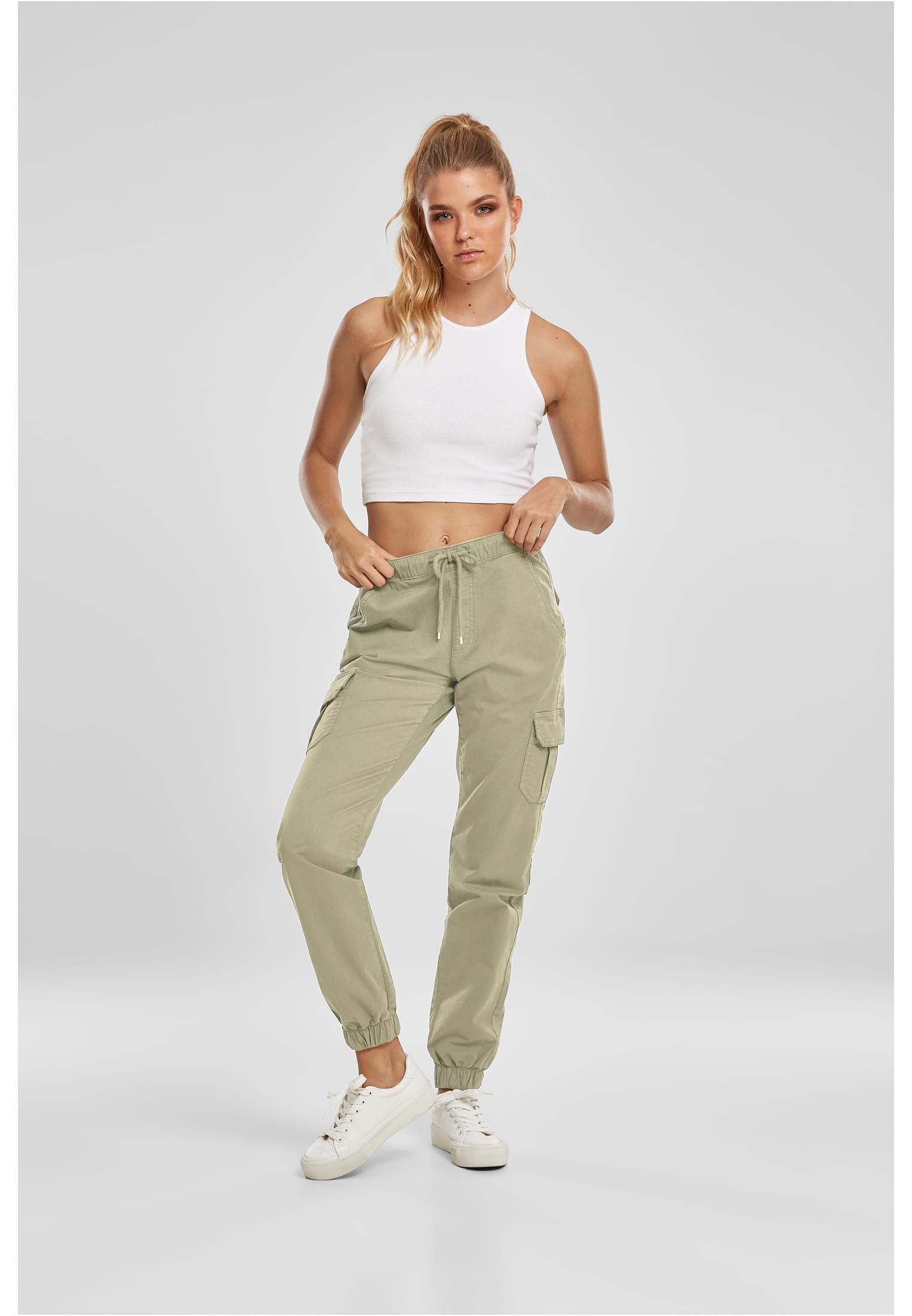 Urban Classics Pantaloni High Waist Cargo Jogging summerolive