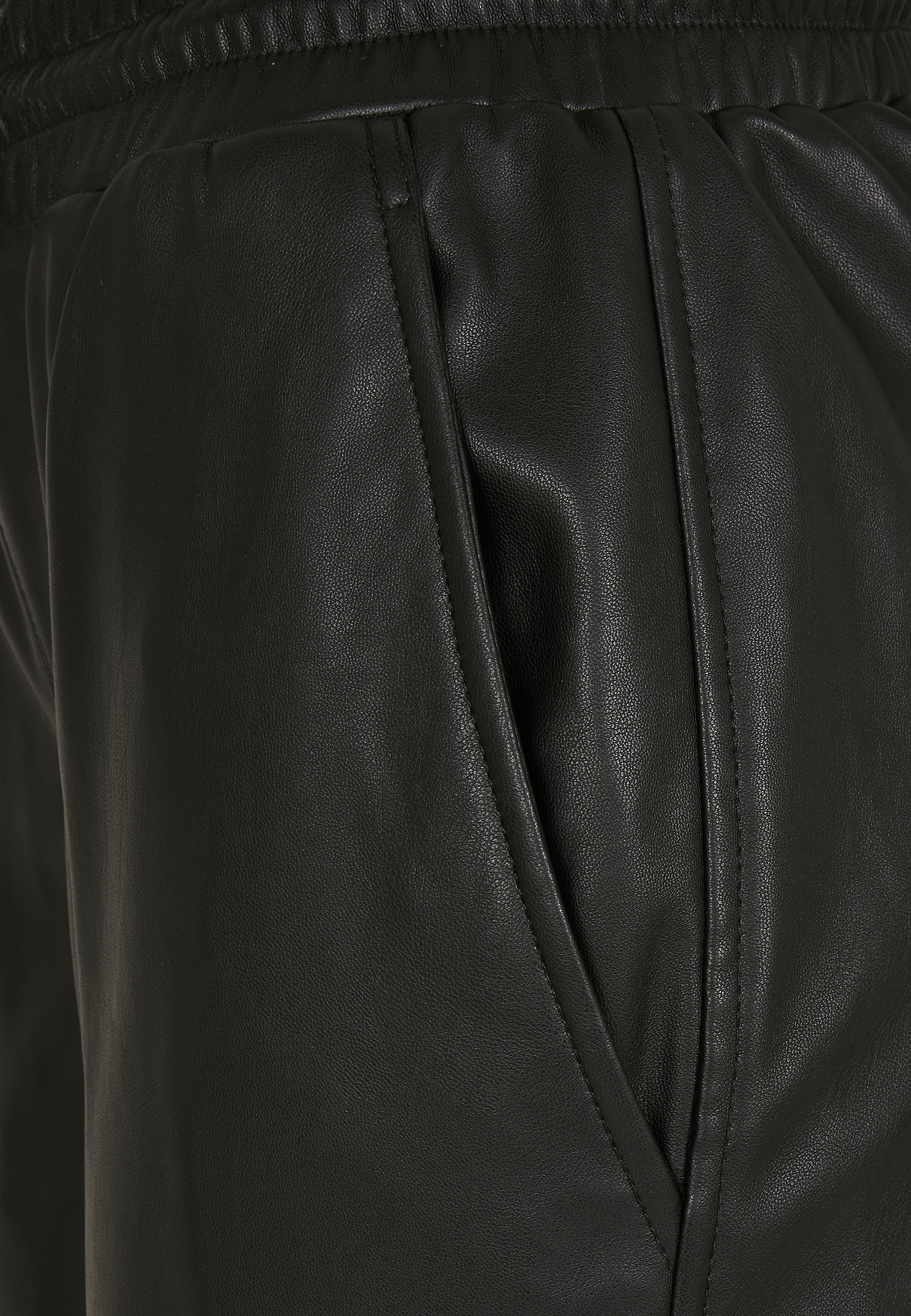 Ladies Faux Leather Cargo Pants-TB3983