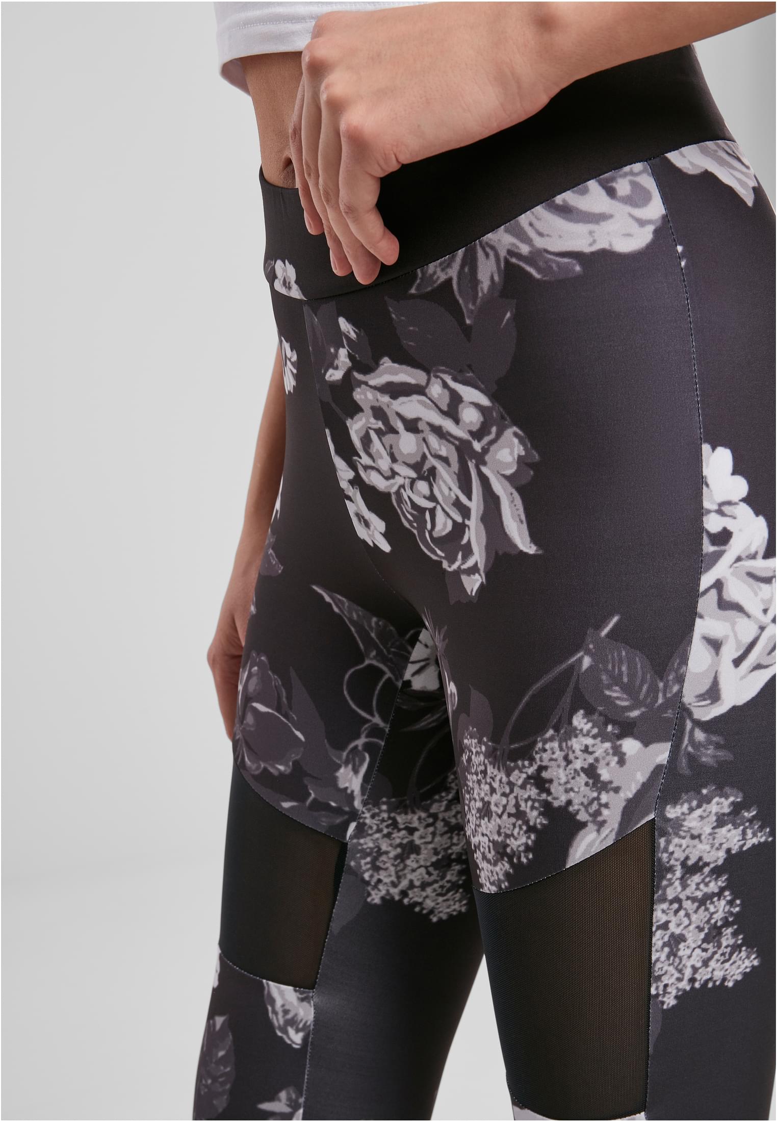 Urban Classics Leggings Tech Mesh AOP darkflower