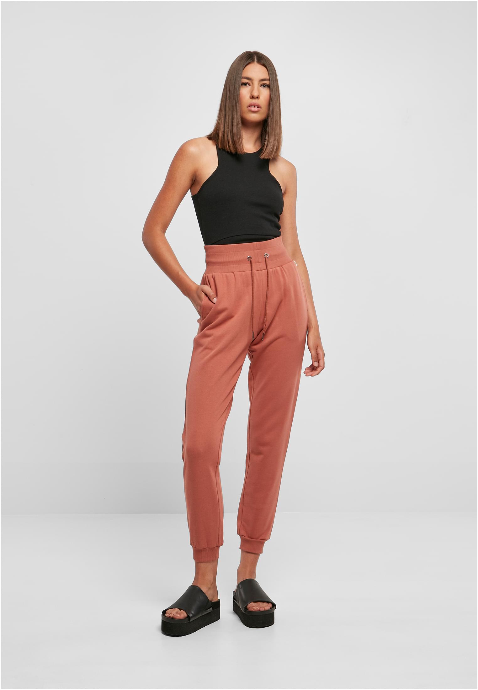 Urban Classics Pantaloni Essentials High Waist Sweat terracotta
