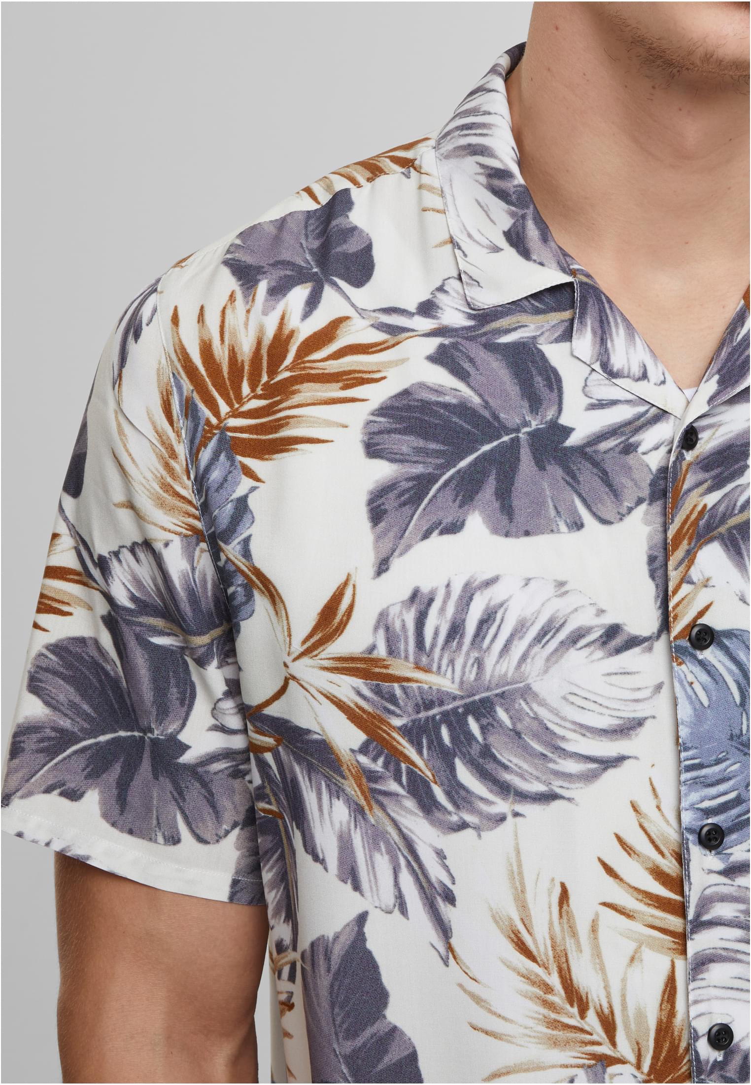 Urban Classics Camicia Viscose AOP Resort blueleaves