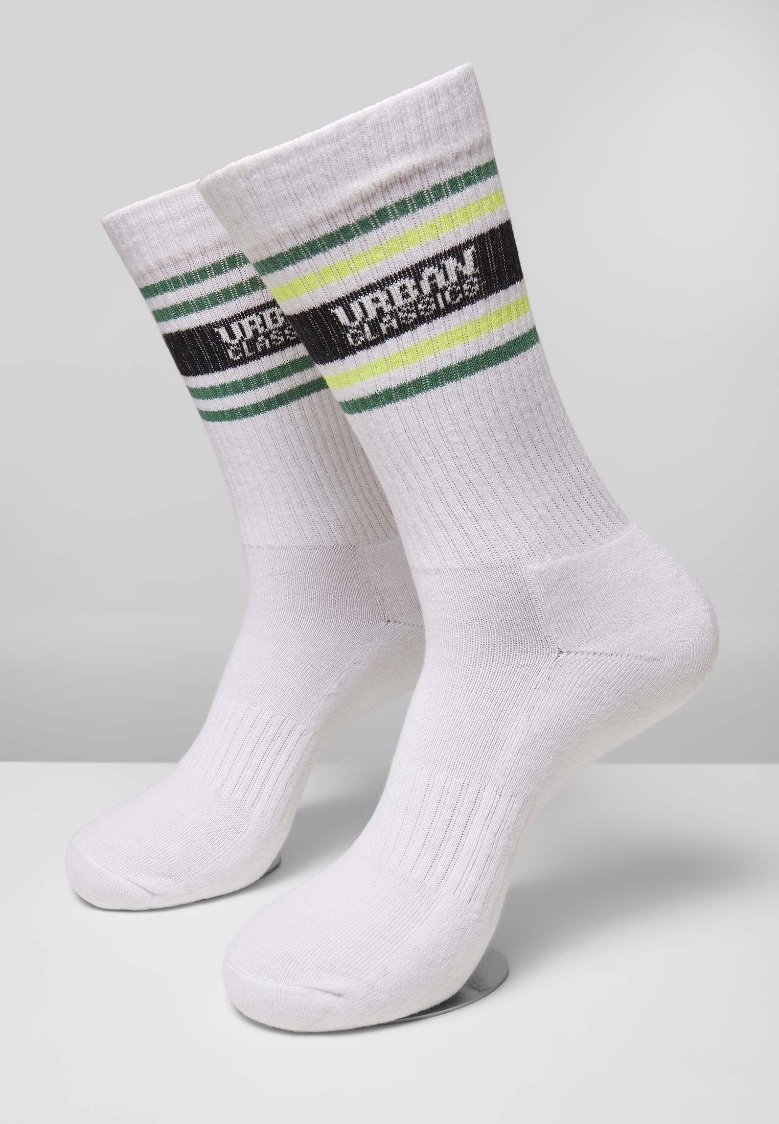 Urban Classics Calze Logo Stripe white+blue+green+neonyellow