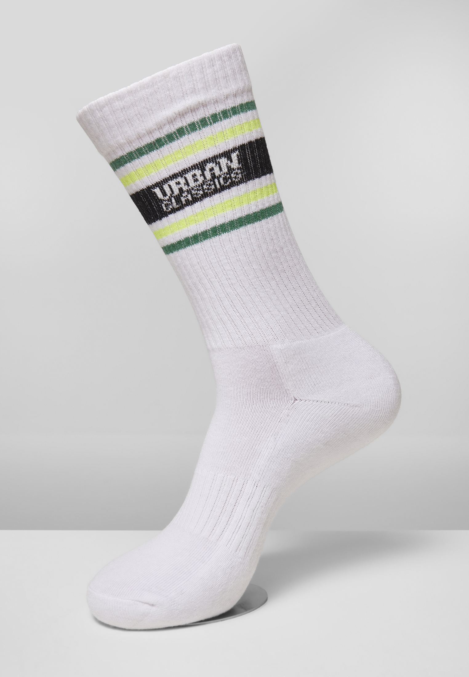 Urban Classics Calze Logo Stripe white+blue+green+neonyellow