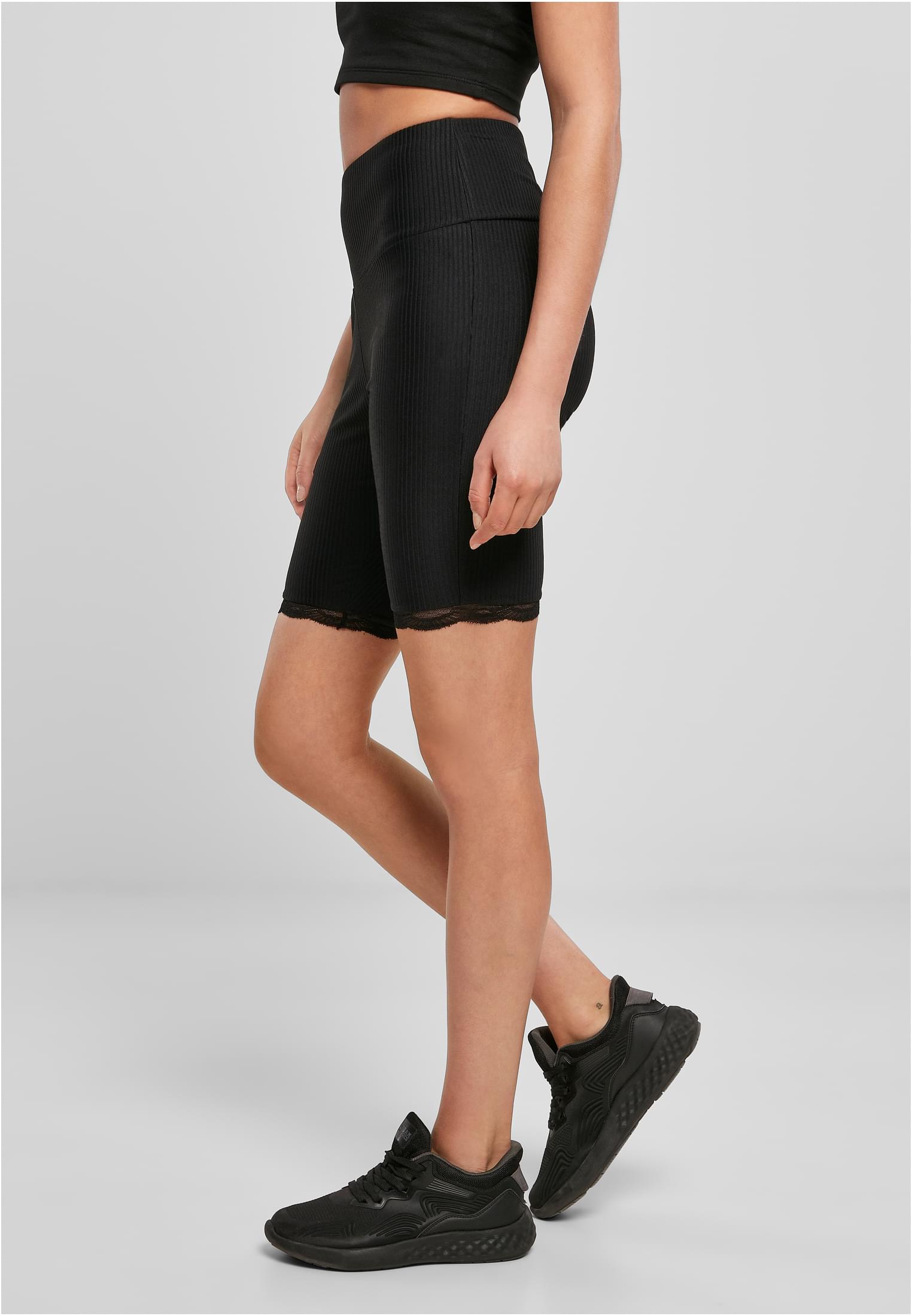 UC Ladies Pantaloncini High Waist Rib Lace Hem Cycle