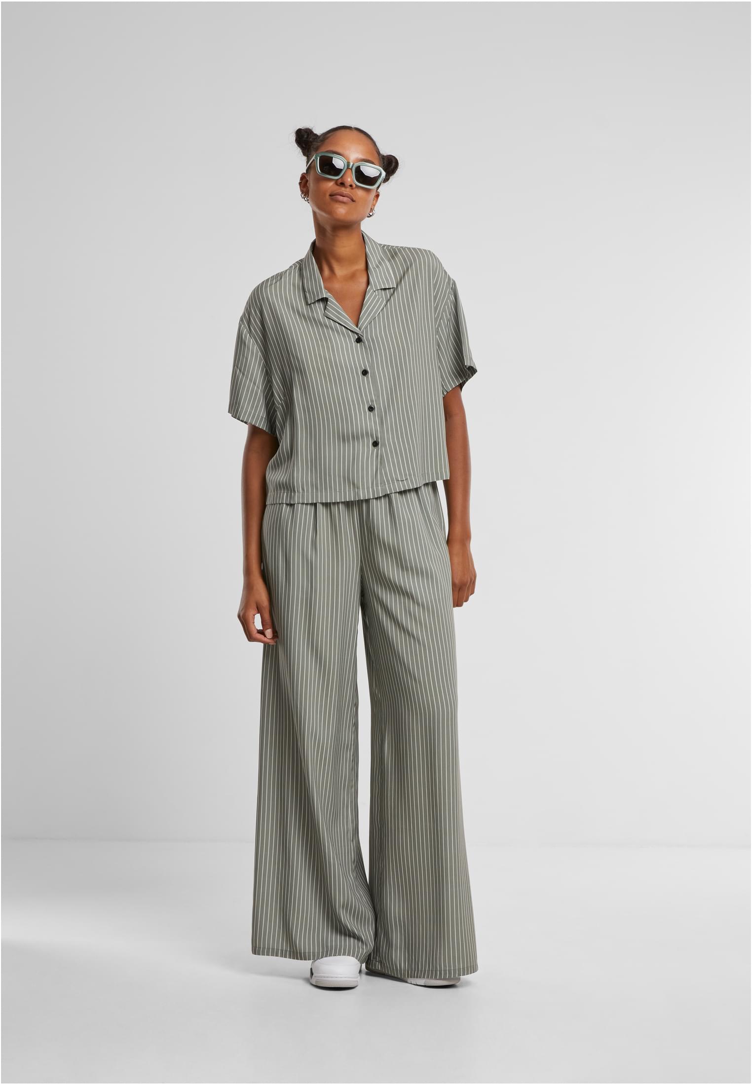 UC Ladies Camicia Viscose Resort paleolive/white