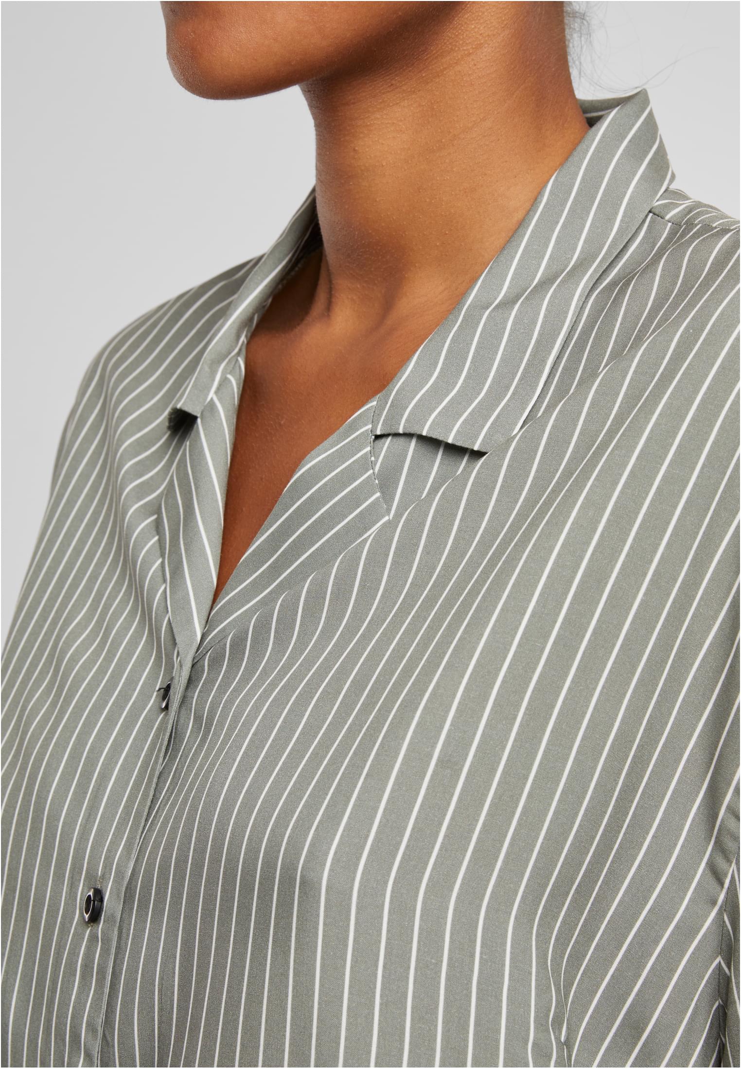 UC Ladies Camicia Viscose Resort paleolive/white