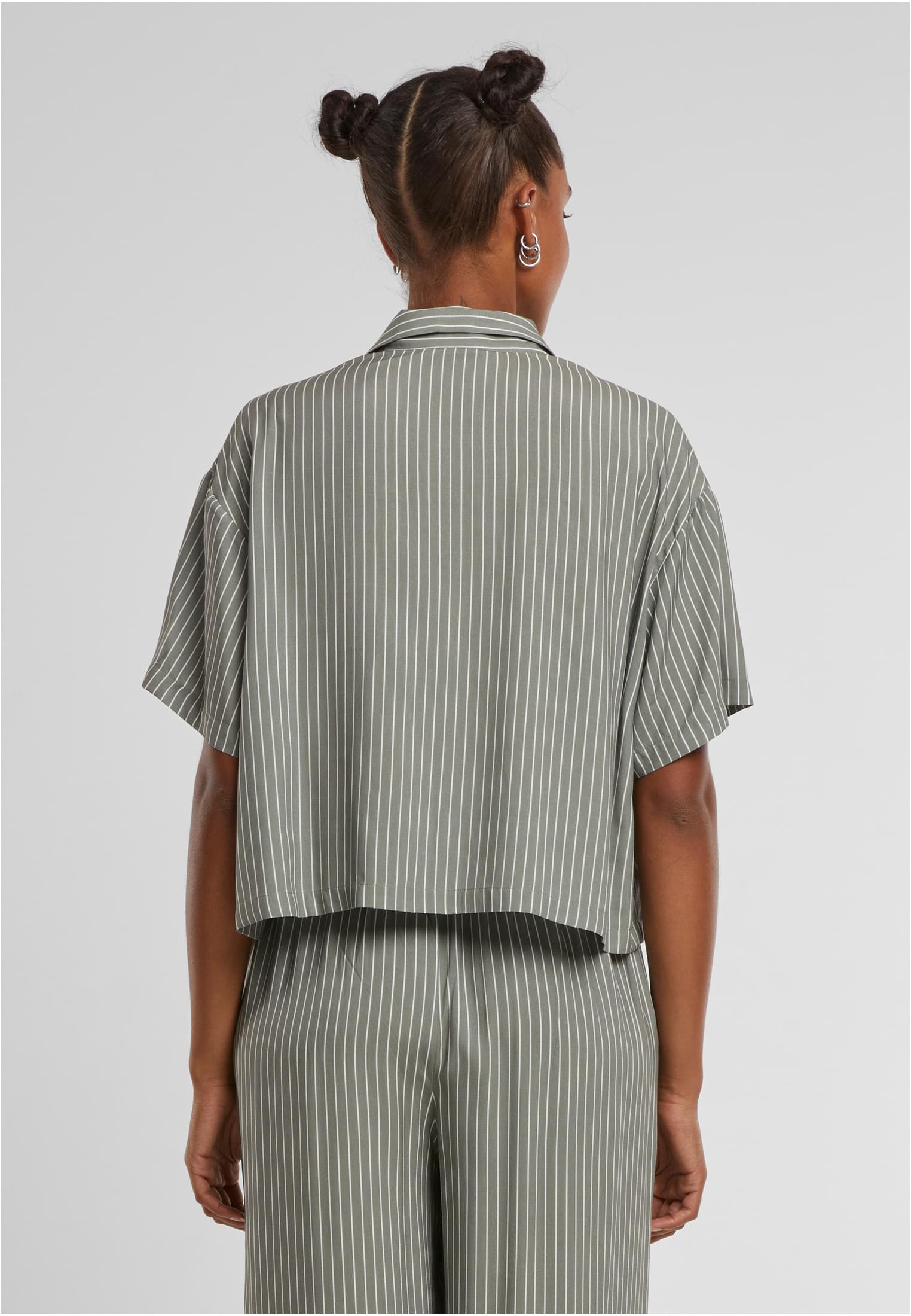 UC Ladies Camicia Viscose Resort paleolive/white