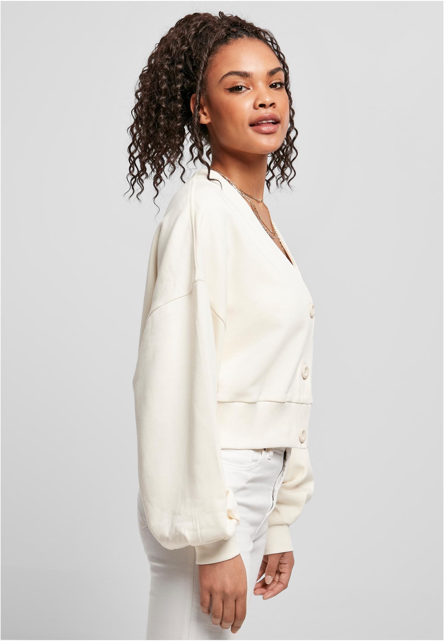 Urban Classics Cardigan Essentials Oversized Short Terry whitesand