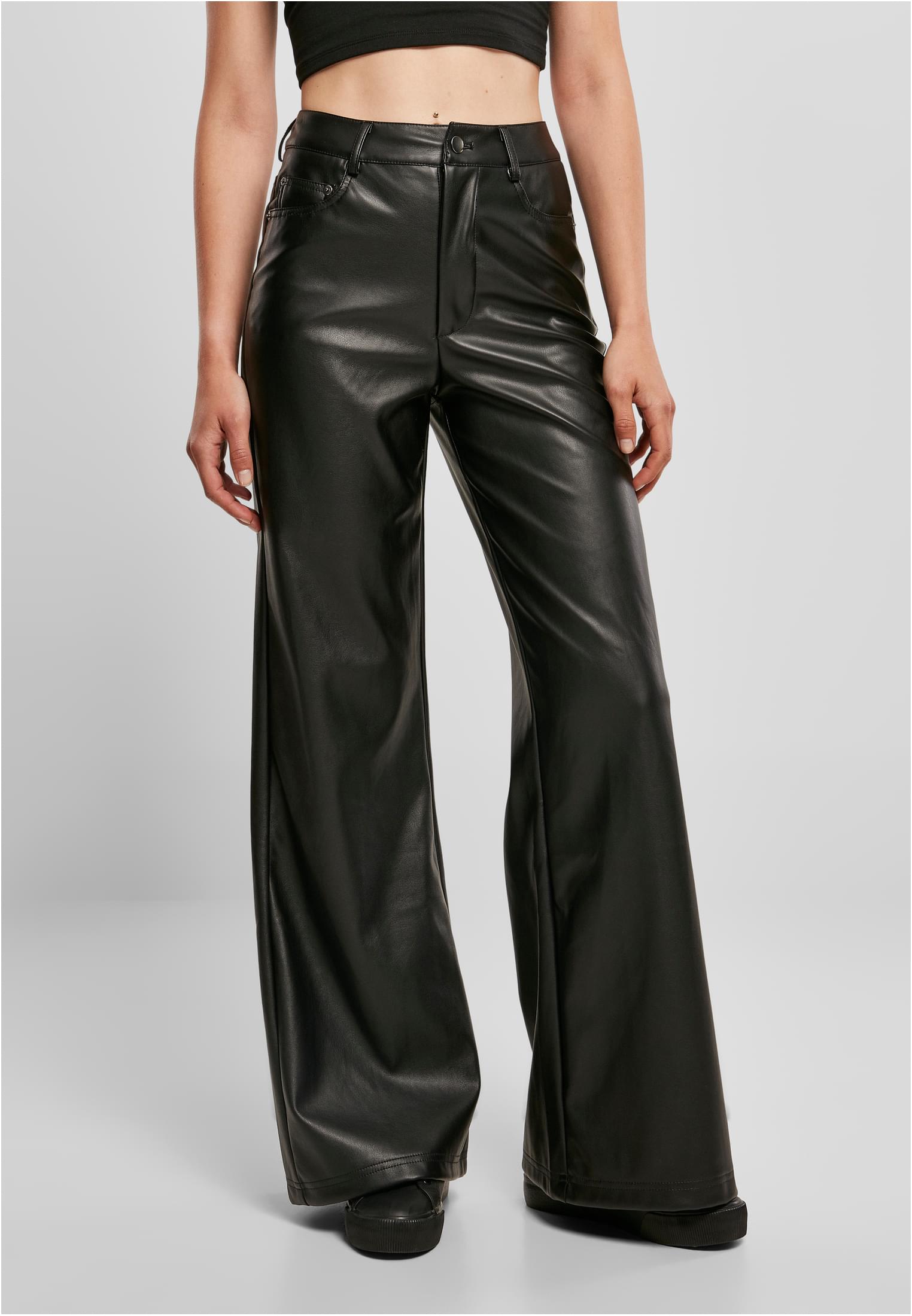 Urban Classics Pantaloni Faux Leather Wide Leg