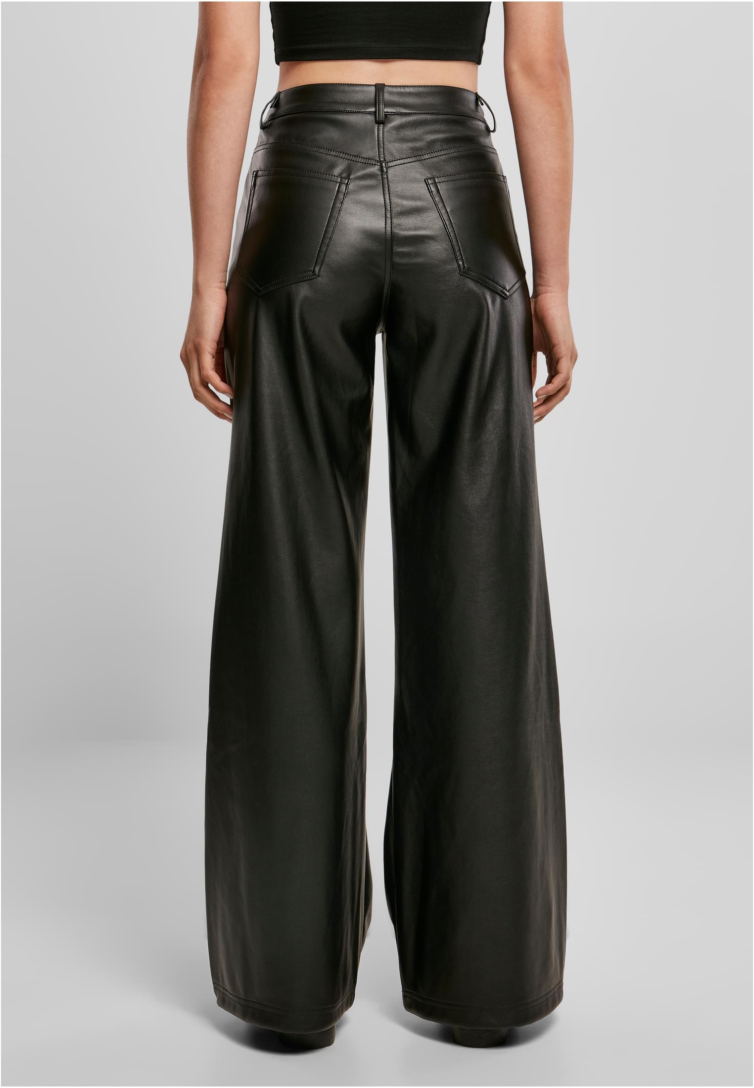 Urban Classics Pantaloni Faux Leather Wide Leg