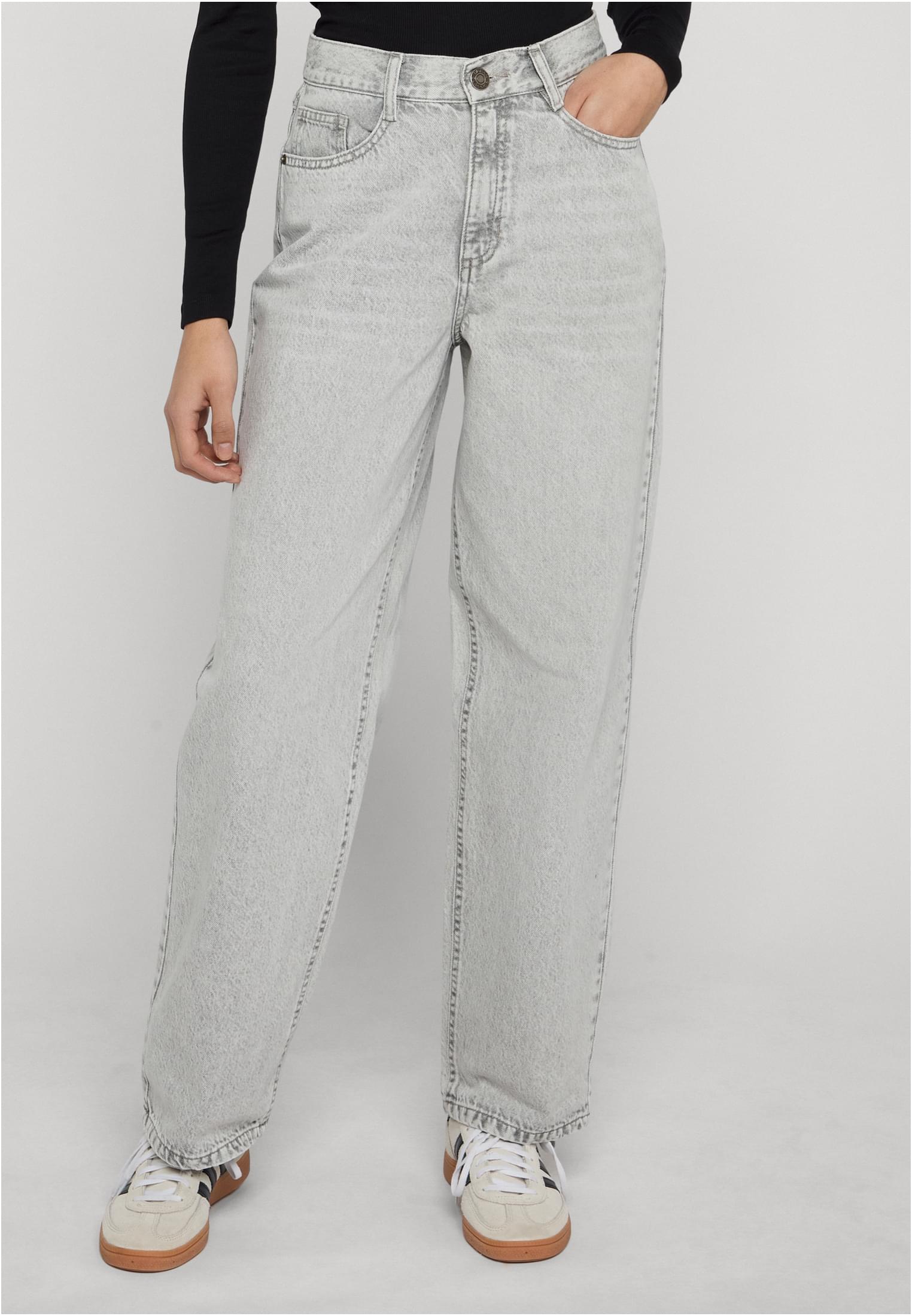 UC Ladies Pantaloni High Waist Wide Leg washed