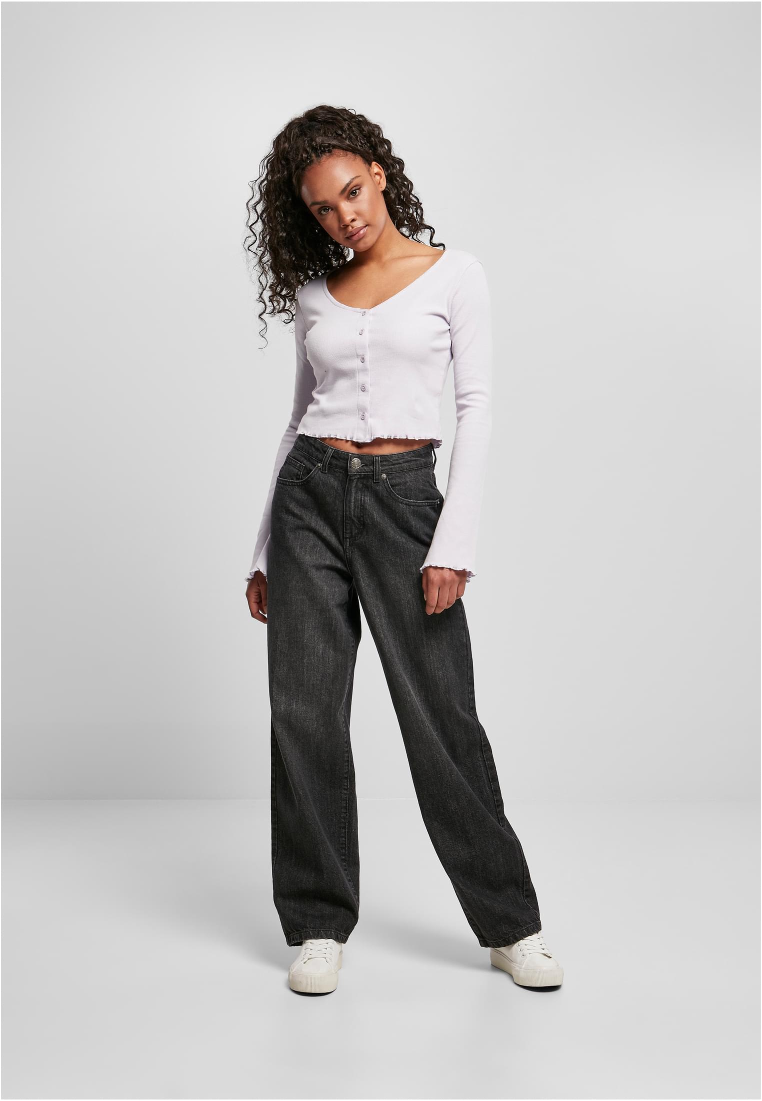 Urban Classics Cardigan Cropped Rib softlilac
