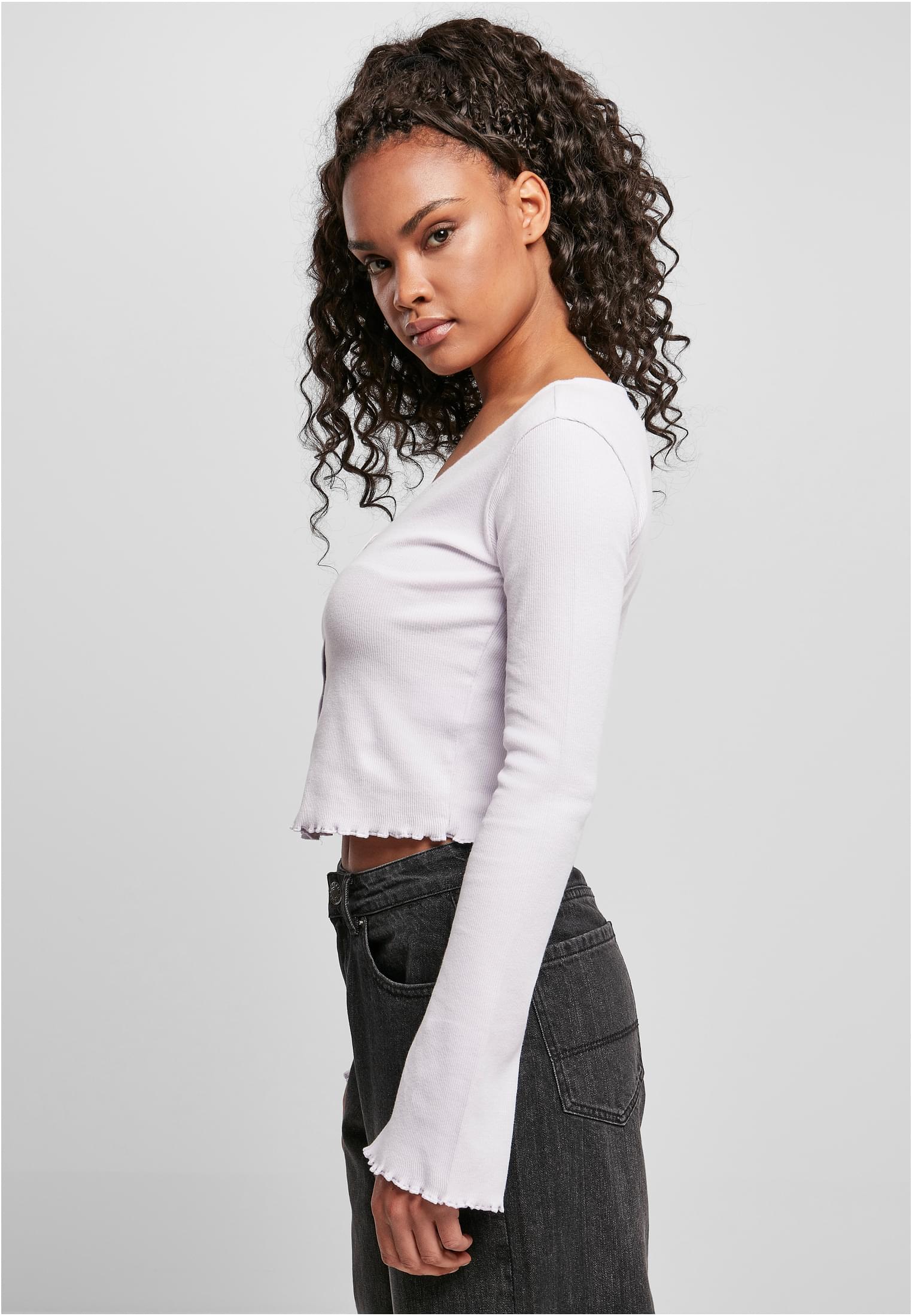 Urban Classics Cardigan Cropped Rib softlilac