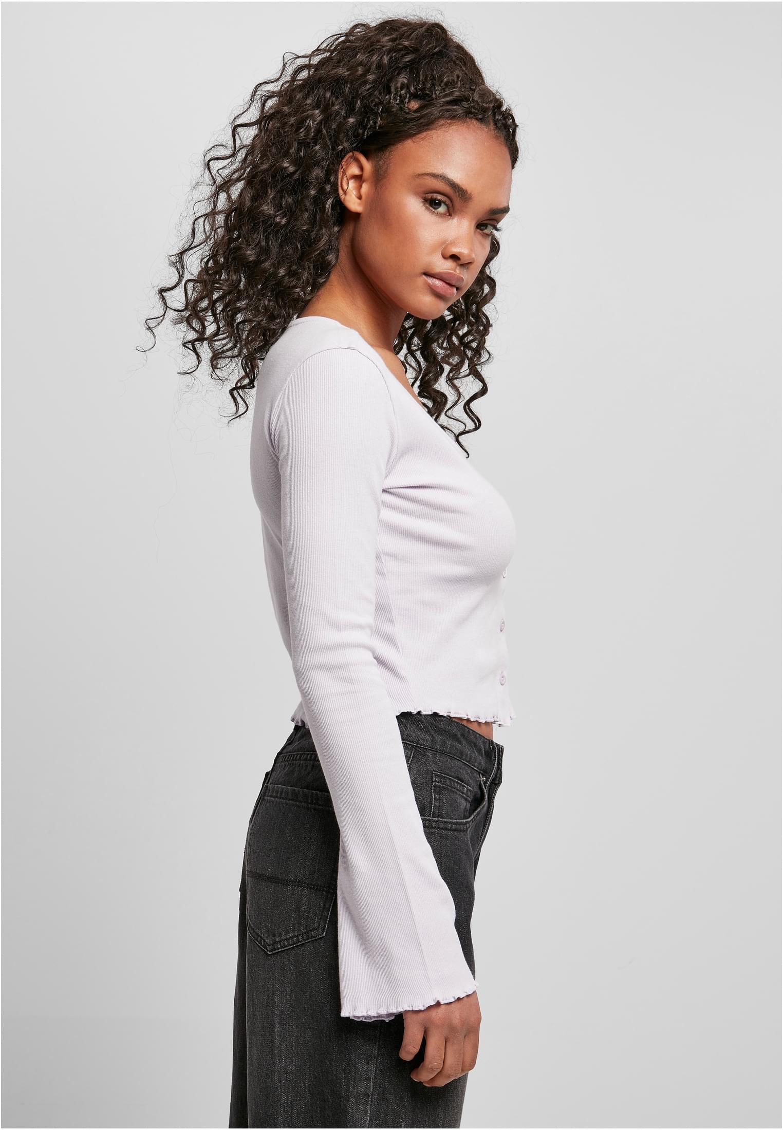 Urban Classics Cardigan Cropped Rib softlilac