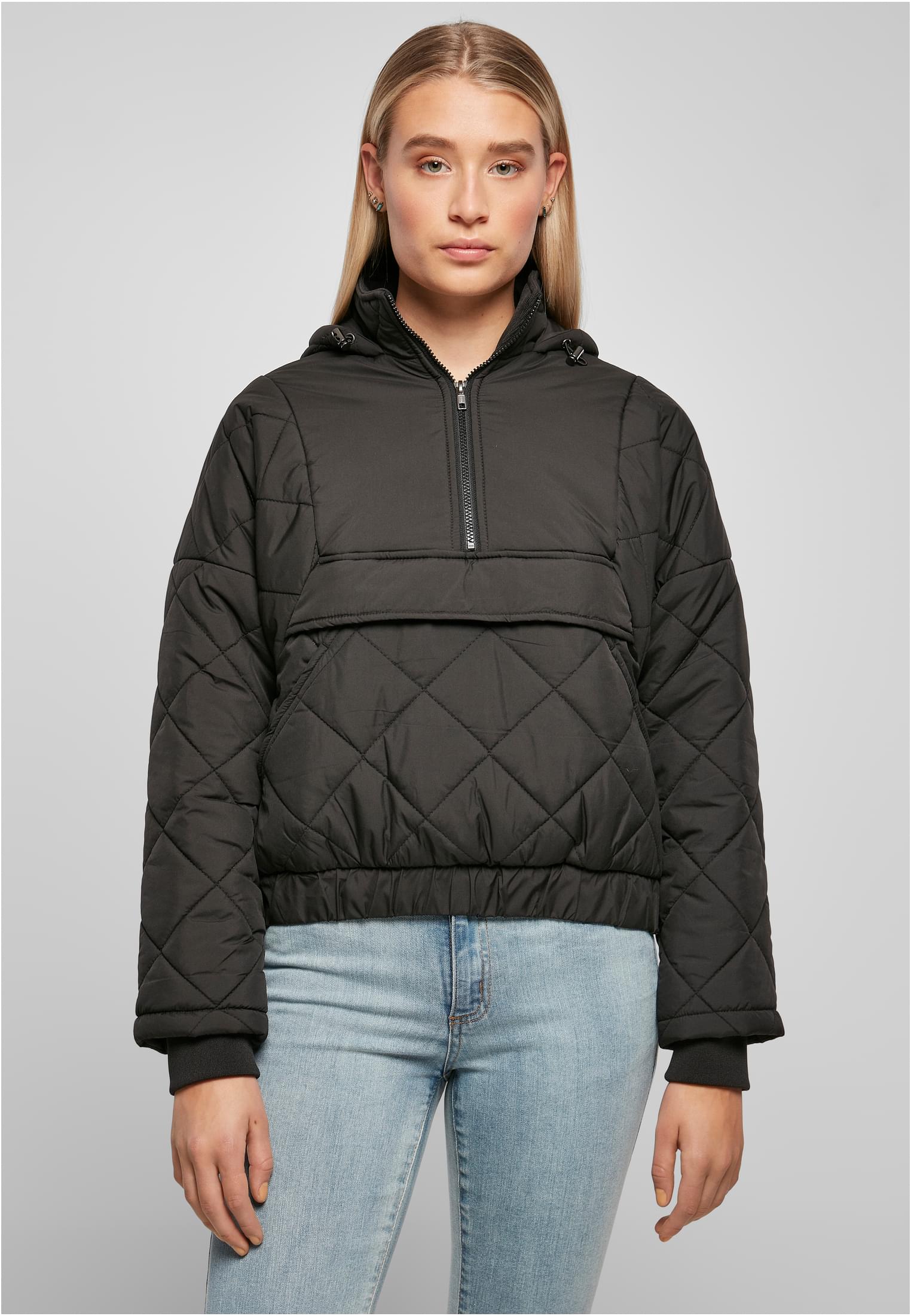 Pull Diamond Oversized Ladies Jacket-TB4555 Over Quilted