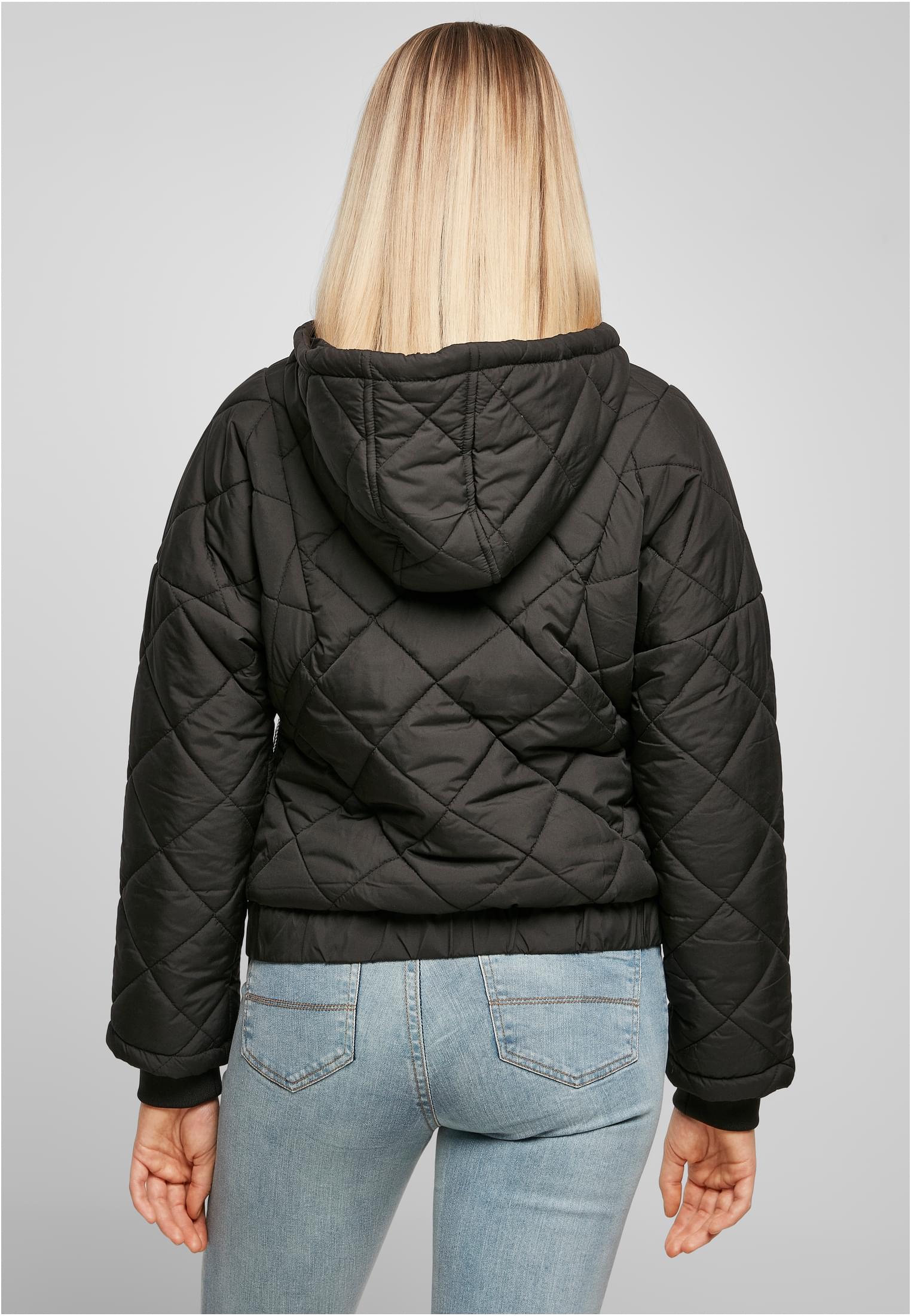 Ladies Oversized Diamond Quilted Pull Jacket-TB4555 Over