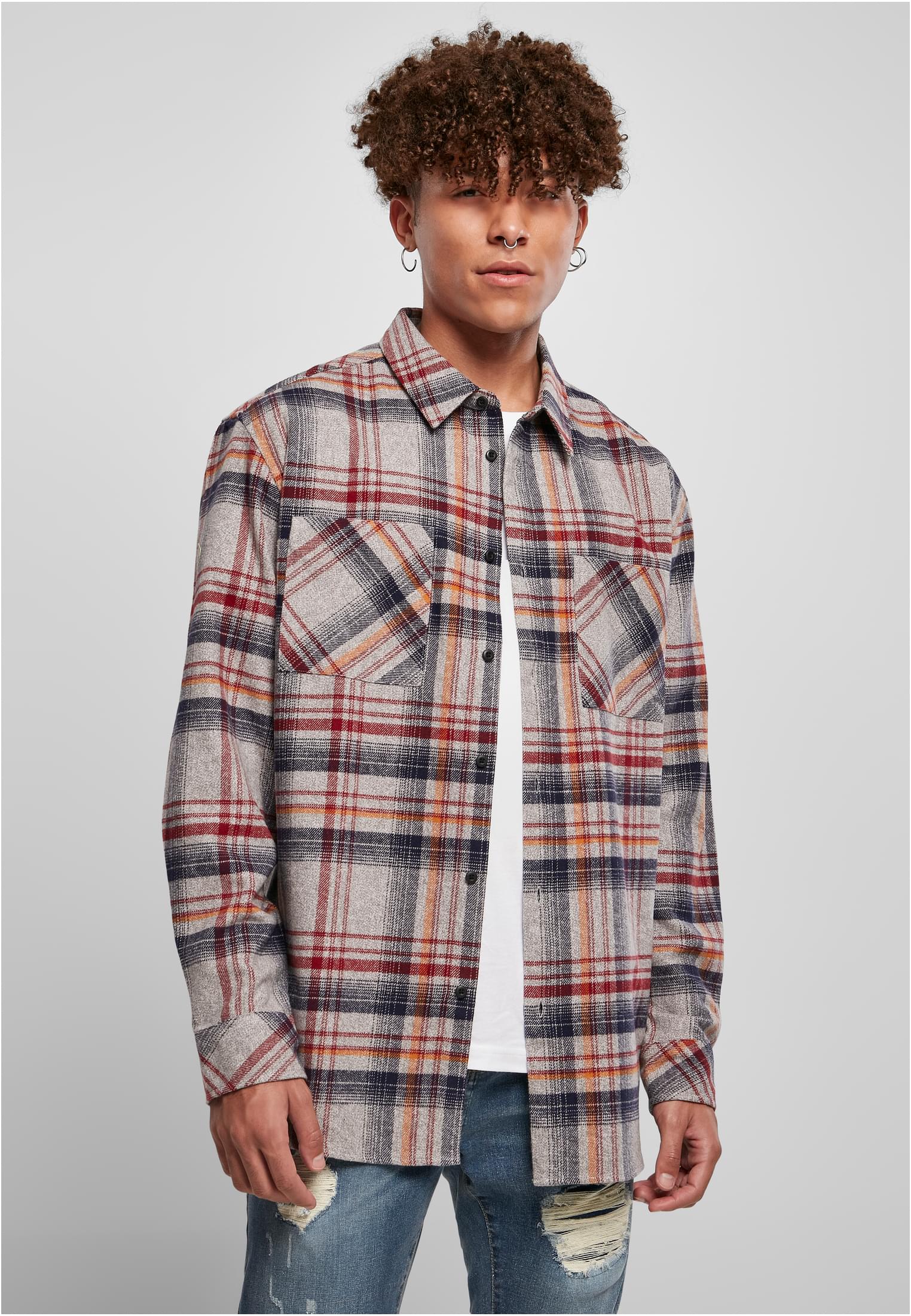 UC Men Camicia Heavy Curved Oversized Checked