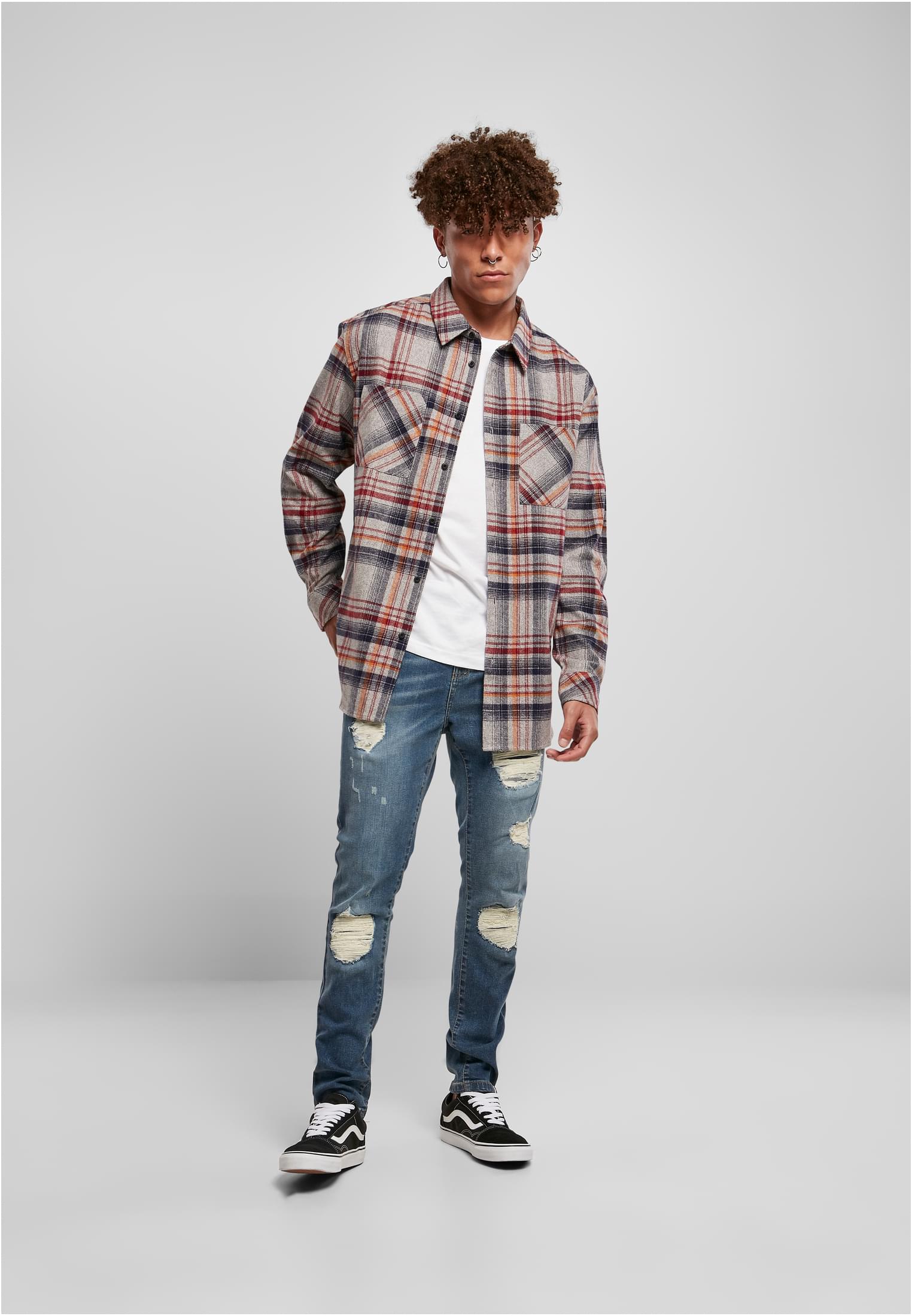 UC Men Camicia Heavy Curved Oversized Checked