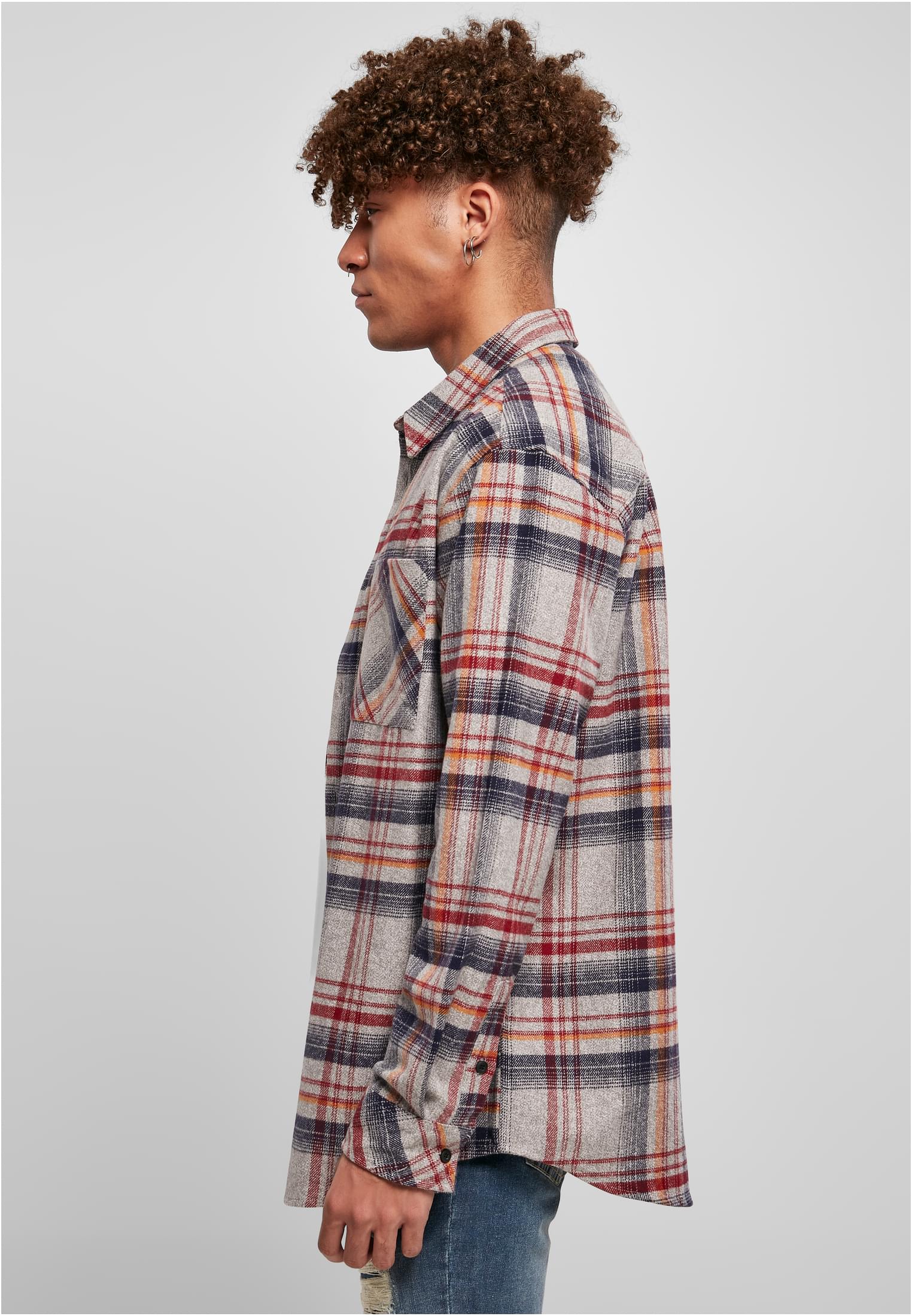 UC Men Camicia Heavy Curved Oversized Checked