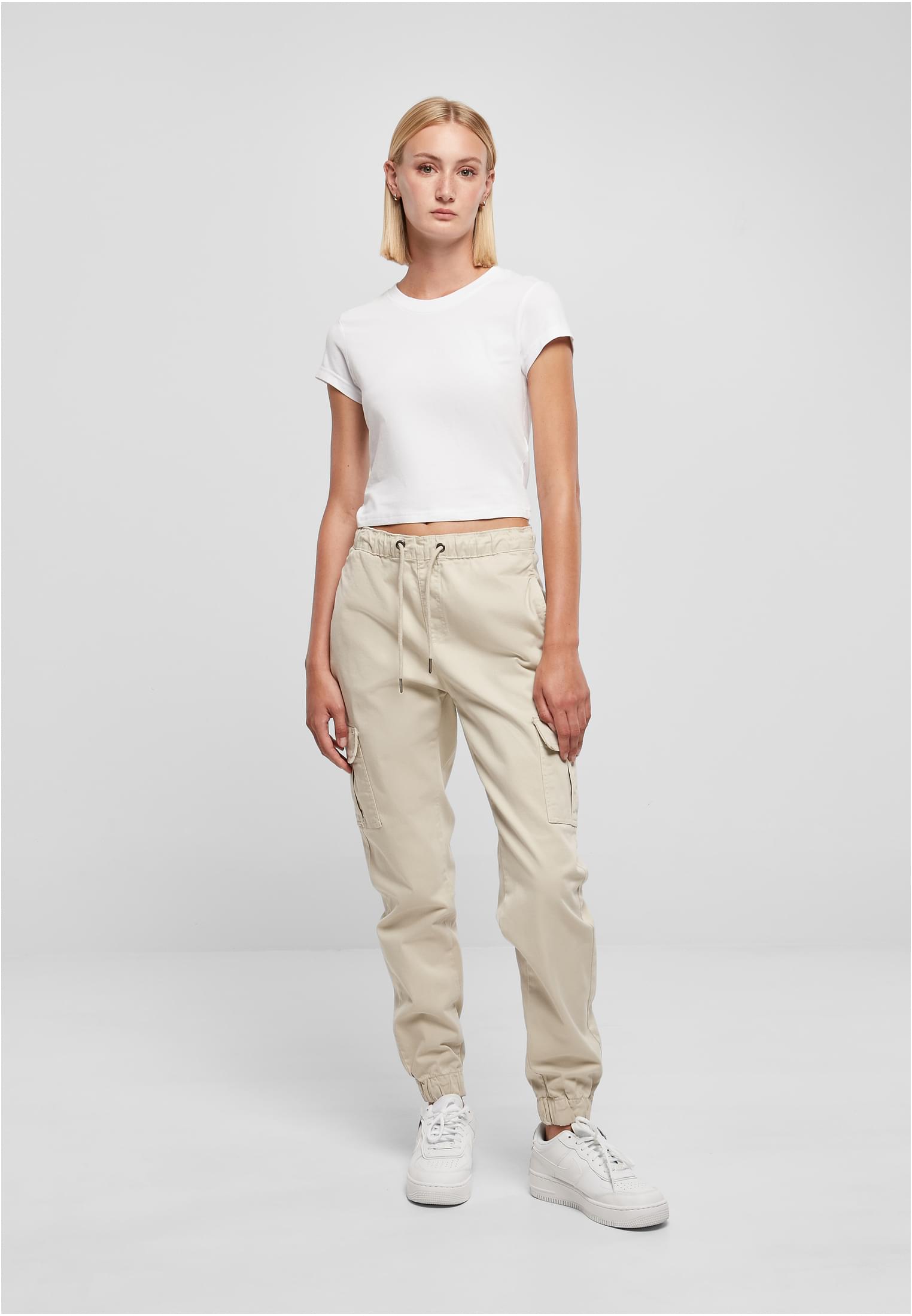 UC Ladies Pantaloni High Waist Cargo Comfort Jogging softseagrass