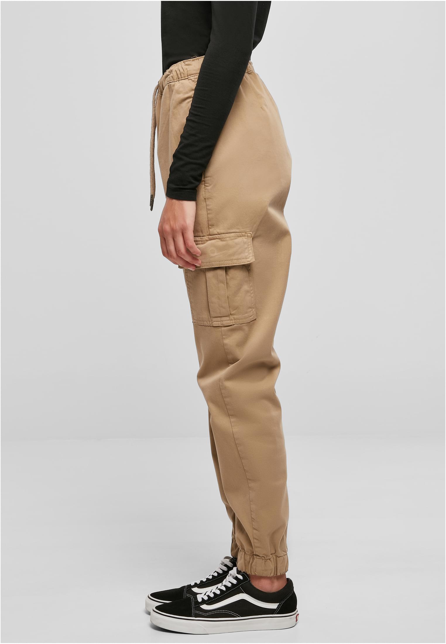 UC Ladies Pantaloni High Waist Cargo Comfort Jogging softtaupe