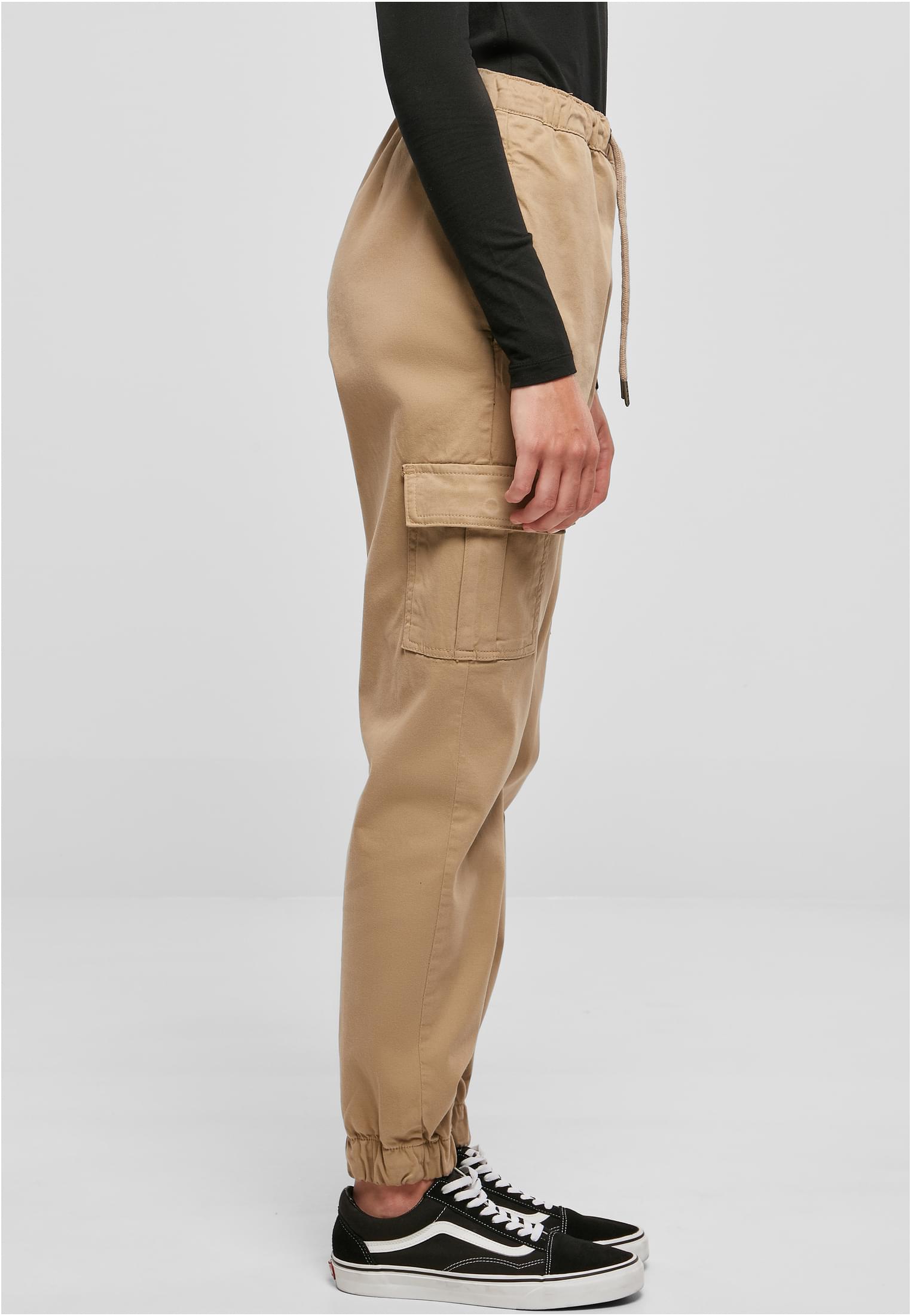 UC Ladies Pantaloni High Waist Cargo Comfort Jogging softtaupe