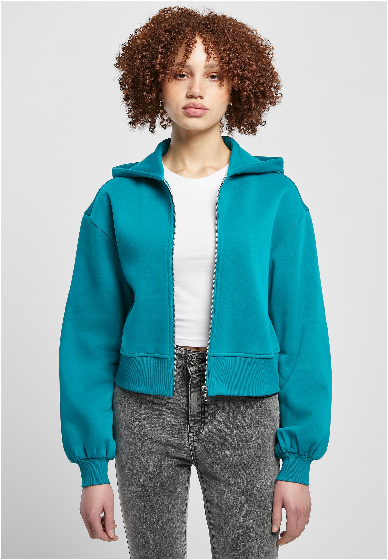 UC Ladies Giacca Short Oversized Zip watergreen