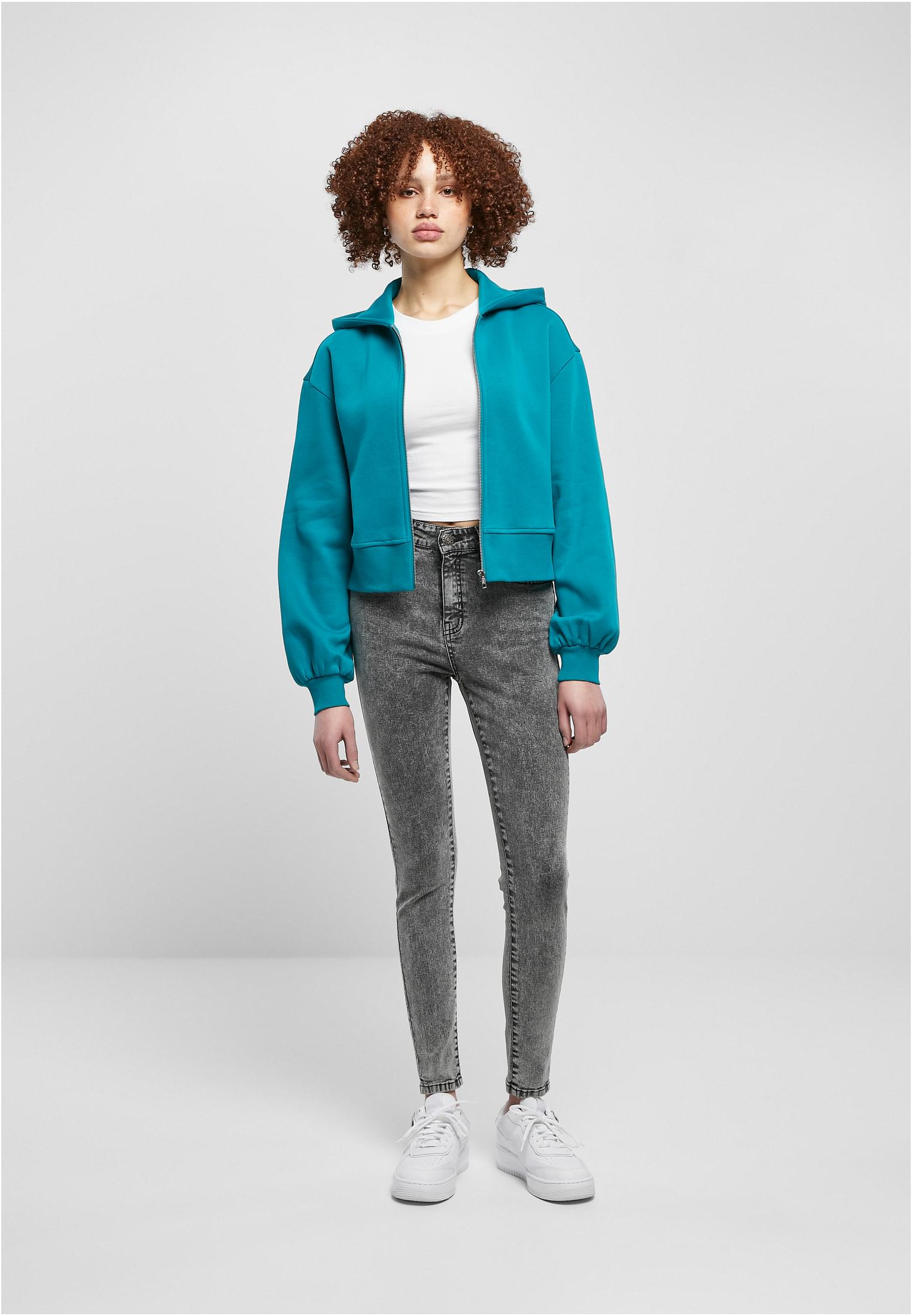 UC Ladies Giacca Short Oversized Zip watergreen