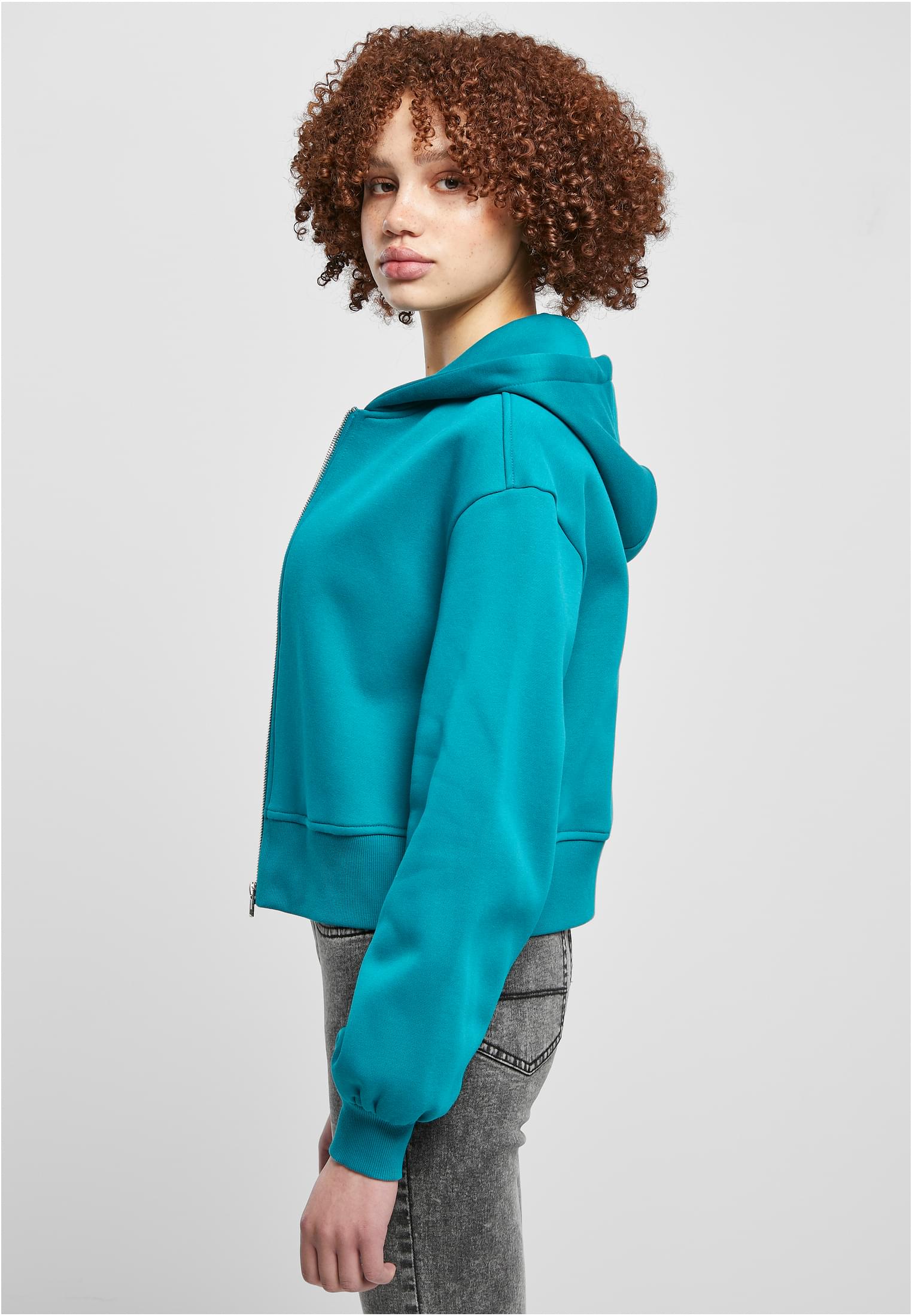 UC Ladies Giacca Short Oversized Zip watergreen
