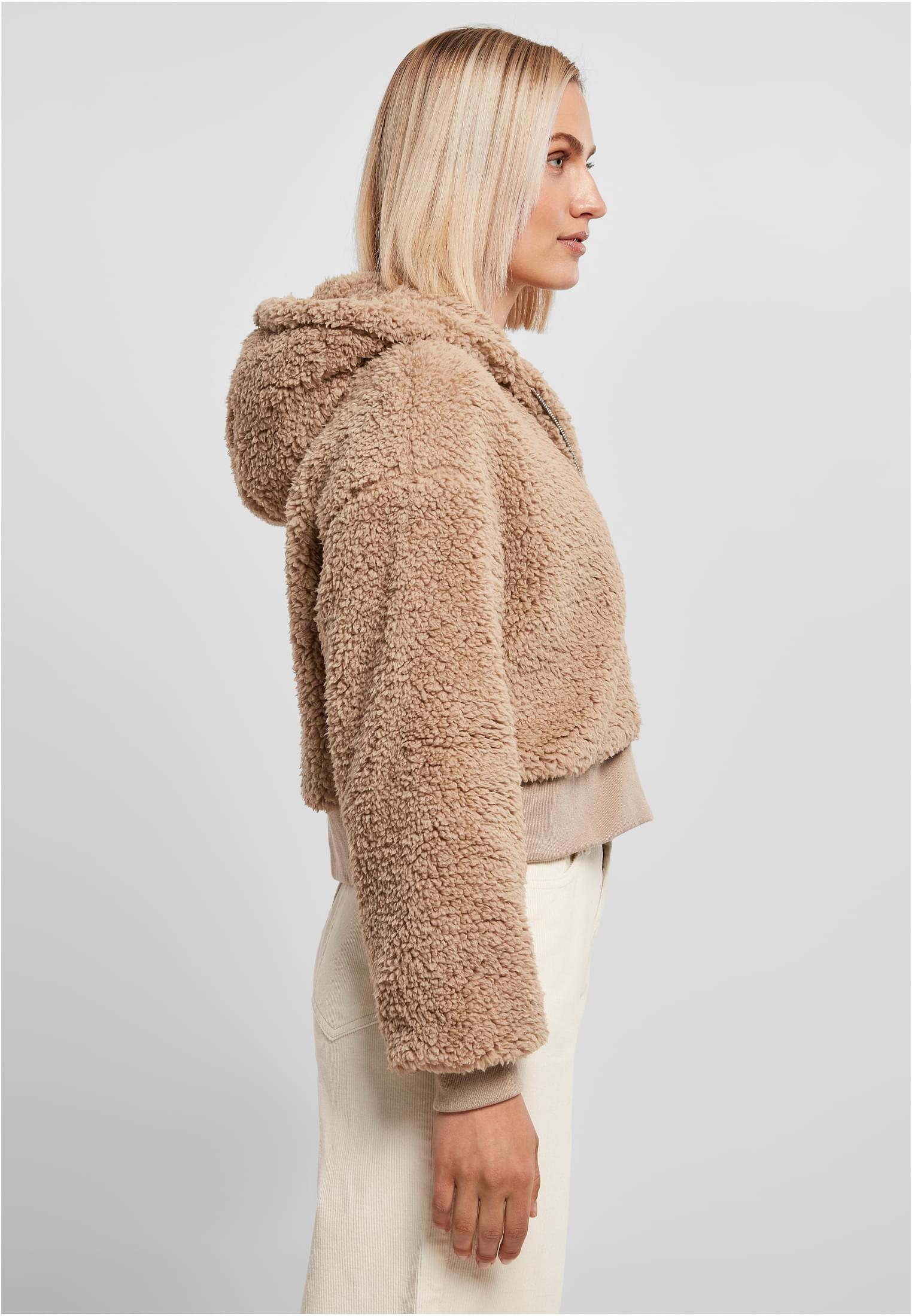 Urban Classics Giacca Short Oversized Sherpa softtaupe