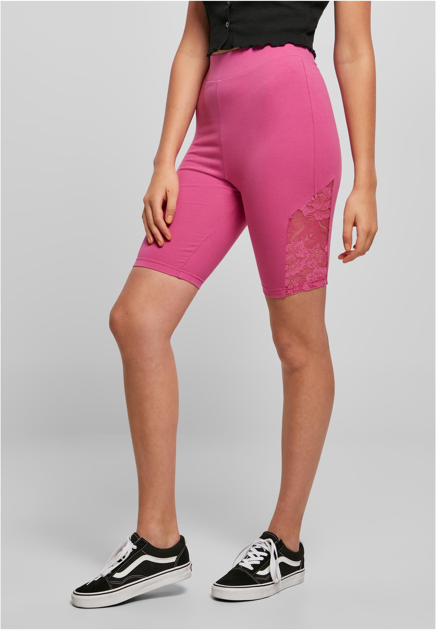 Urban Classics Pantaloncini High Waist Lace Inset Cycle brightviolet