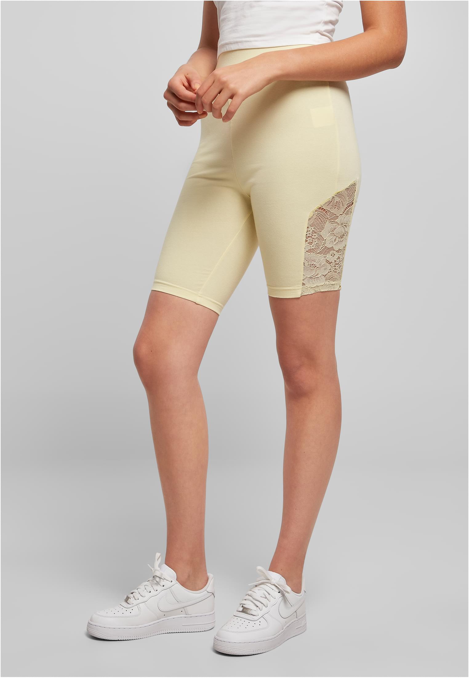 Urban Classics Pantaloncini High Waist Lace Inset Cycle softyellow