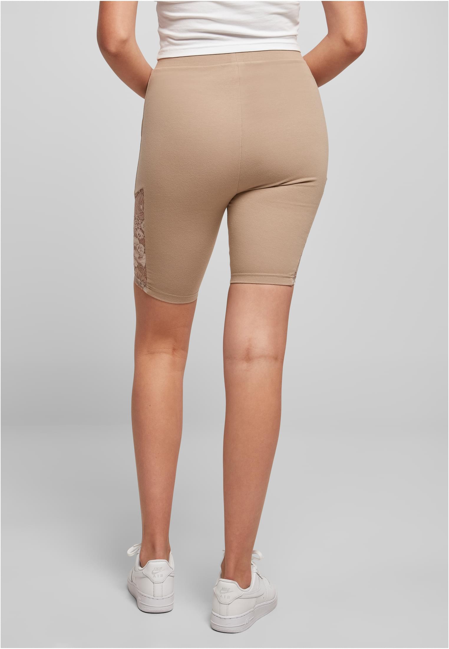Urban Classics Pantaloncini High Waist Lace Inset Cycle softtaupe