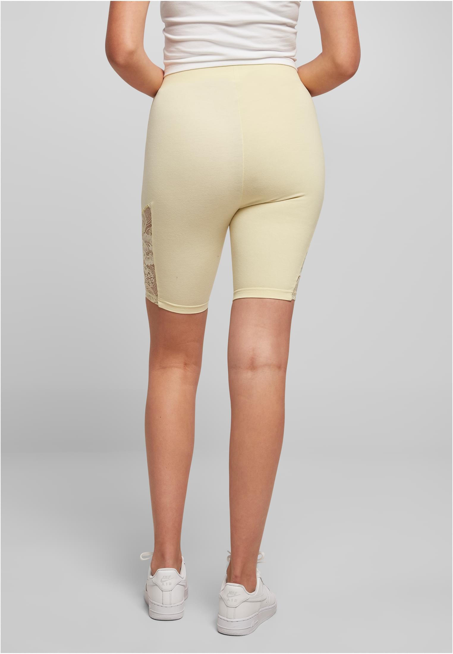 Urban Classics Pantaloncini High Waist Lace Inset Cycle softyellow