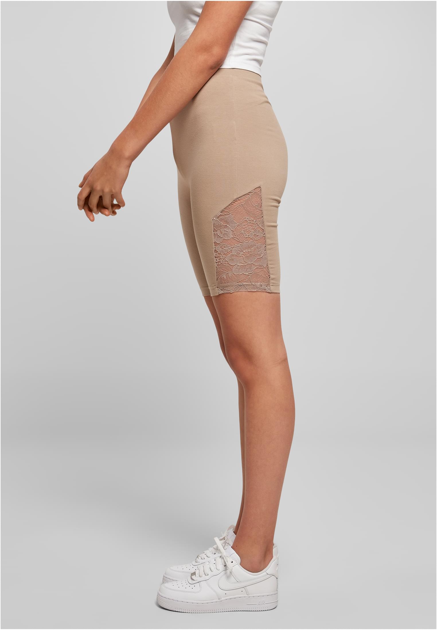 Urban Classics Pantaloncini High Waist Lace Inset Cycle softtaupe