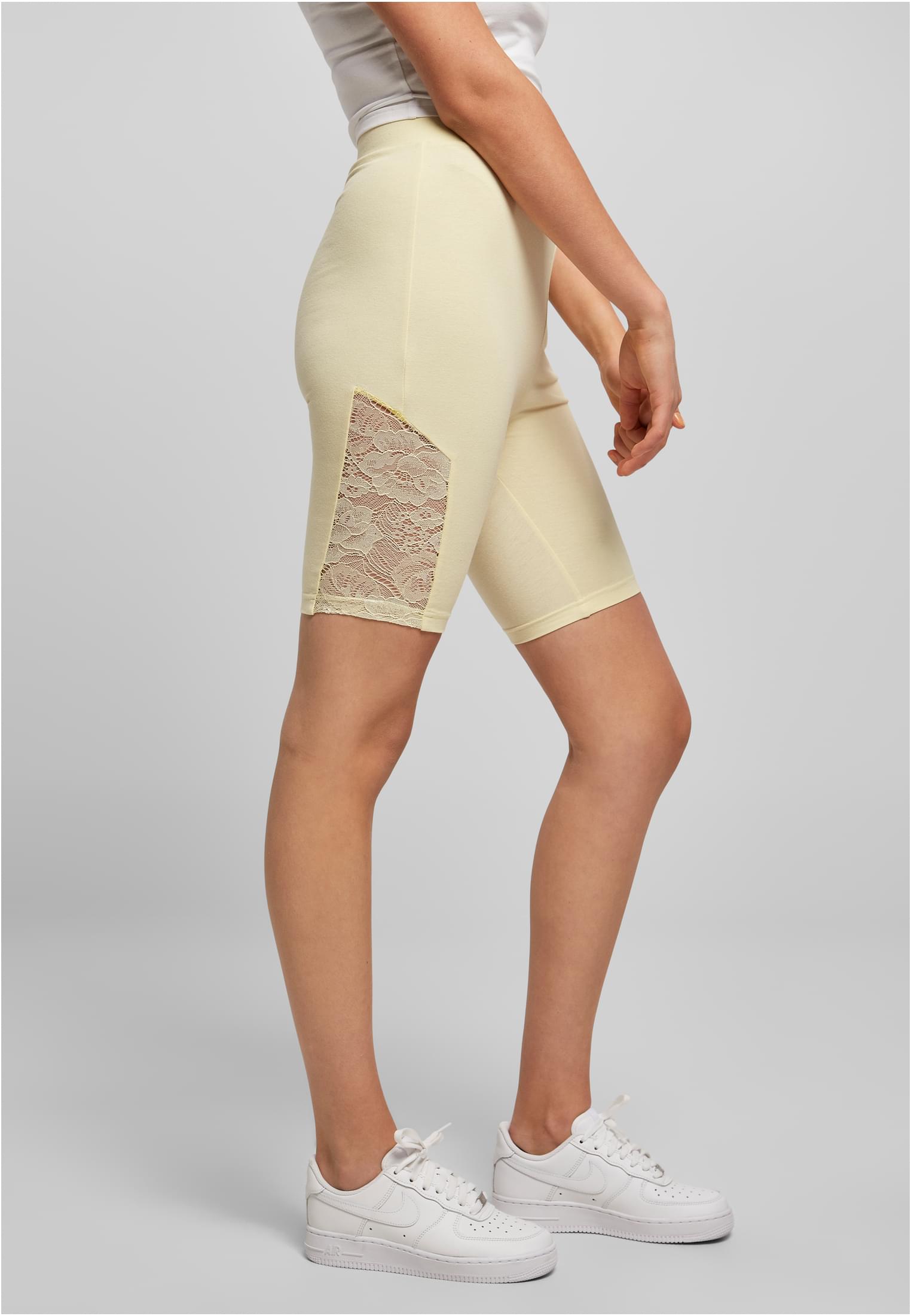Urban Classics Pantaloncini High Waist Lace Inset Cycle softyellow
