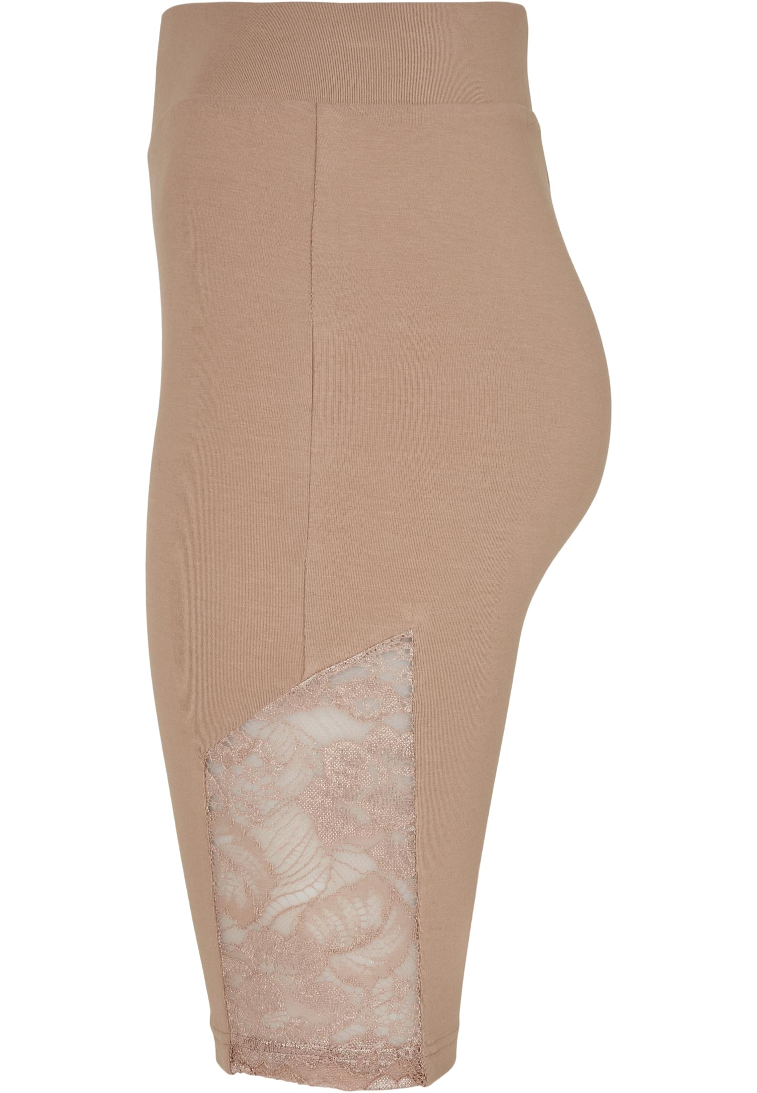 Urban Classics Pantaloncini High Waist Lace Inset Cycle softtaupe