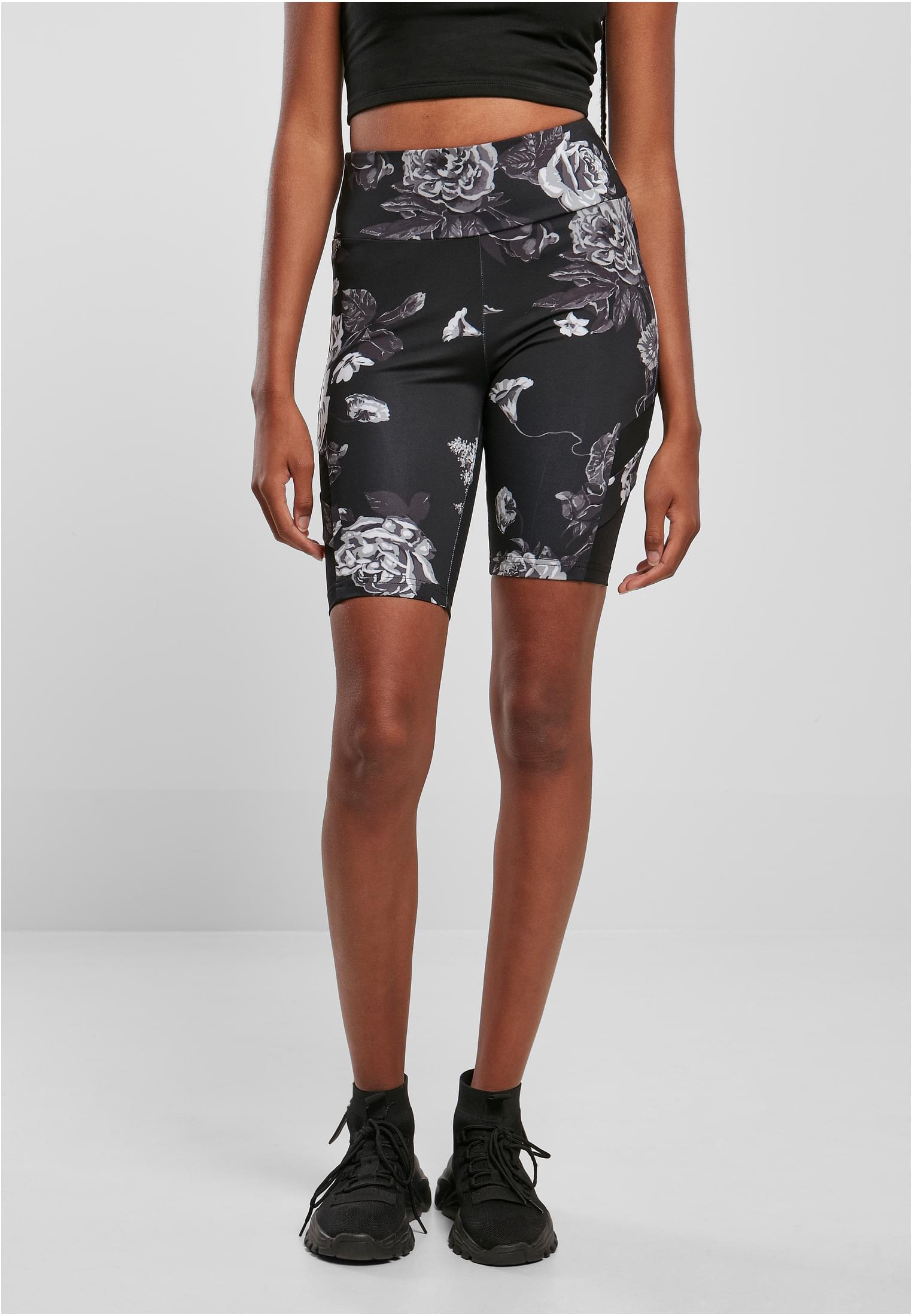 UC Ladies Pantaloncini High Waist Tech Mesh AOP Cycle darkflower