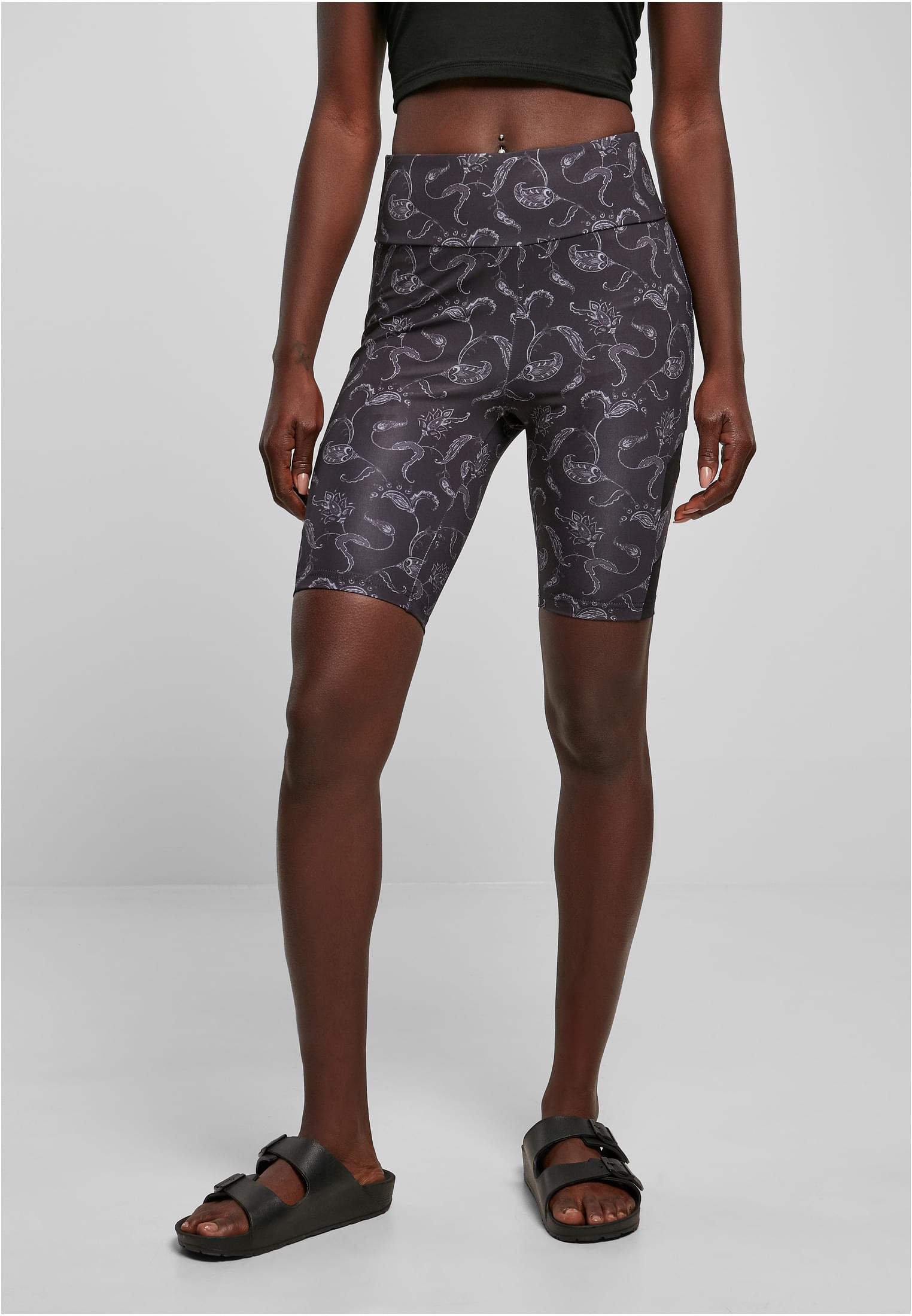 Urban Classics Pantaloncini High Waist Tech Mesh AOP Cycle blackpaisley