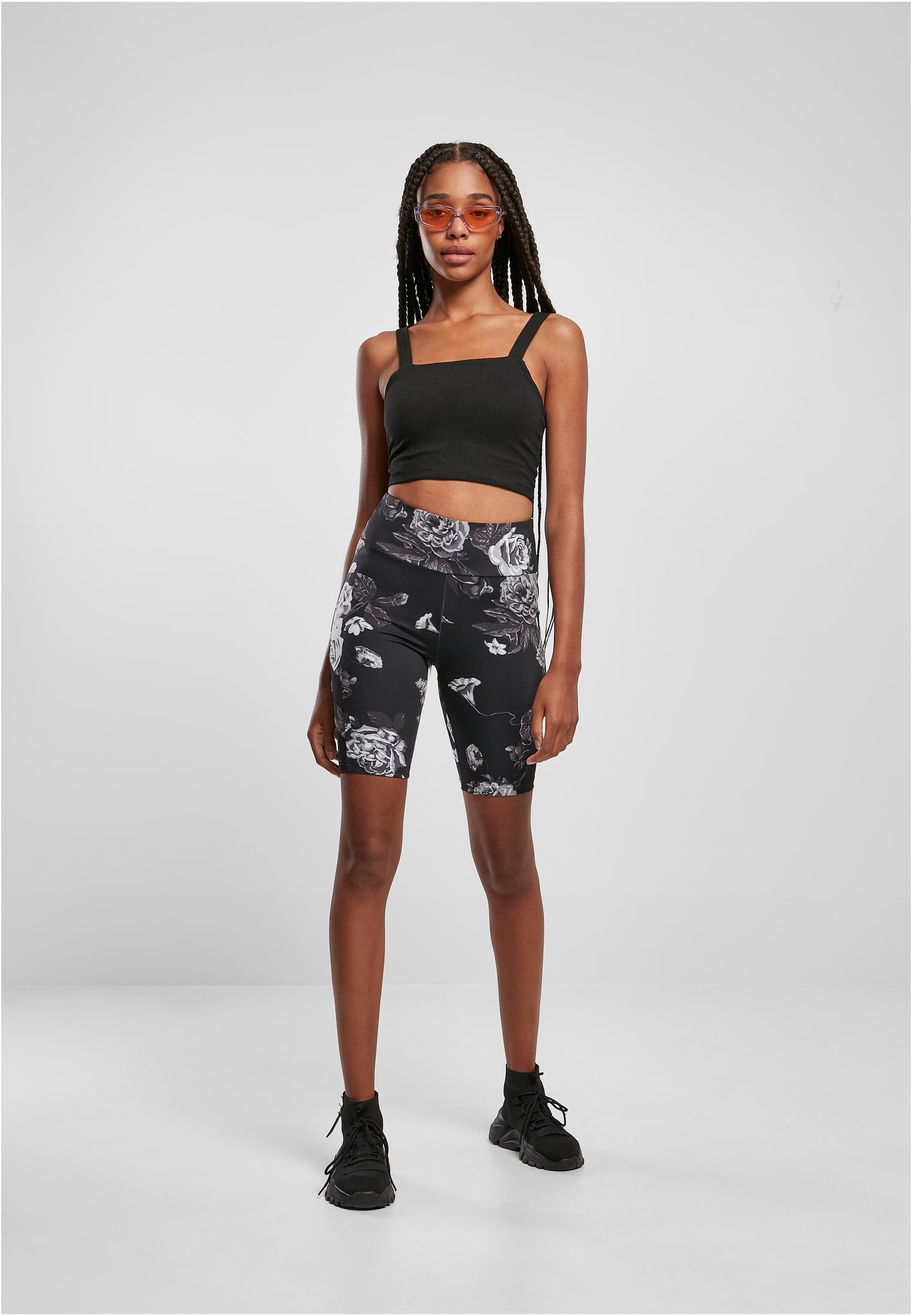 Urban Classics Pantaloncini High Waist Tech Mesh AOP Cycle darkflower