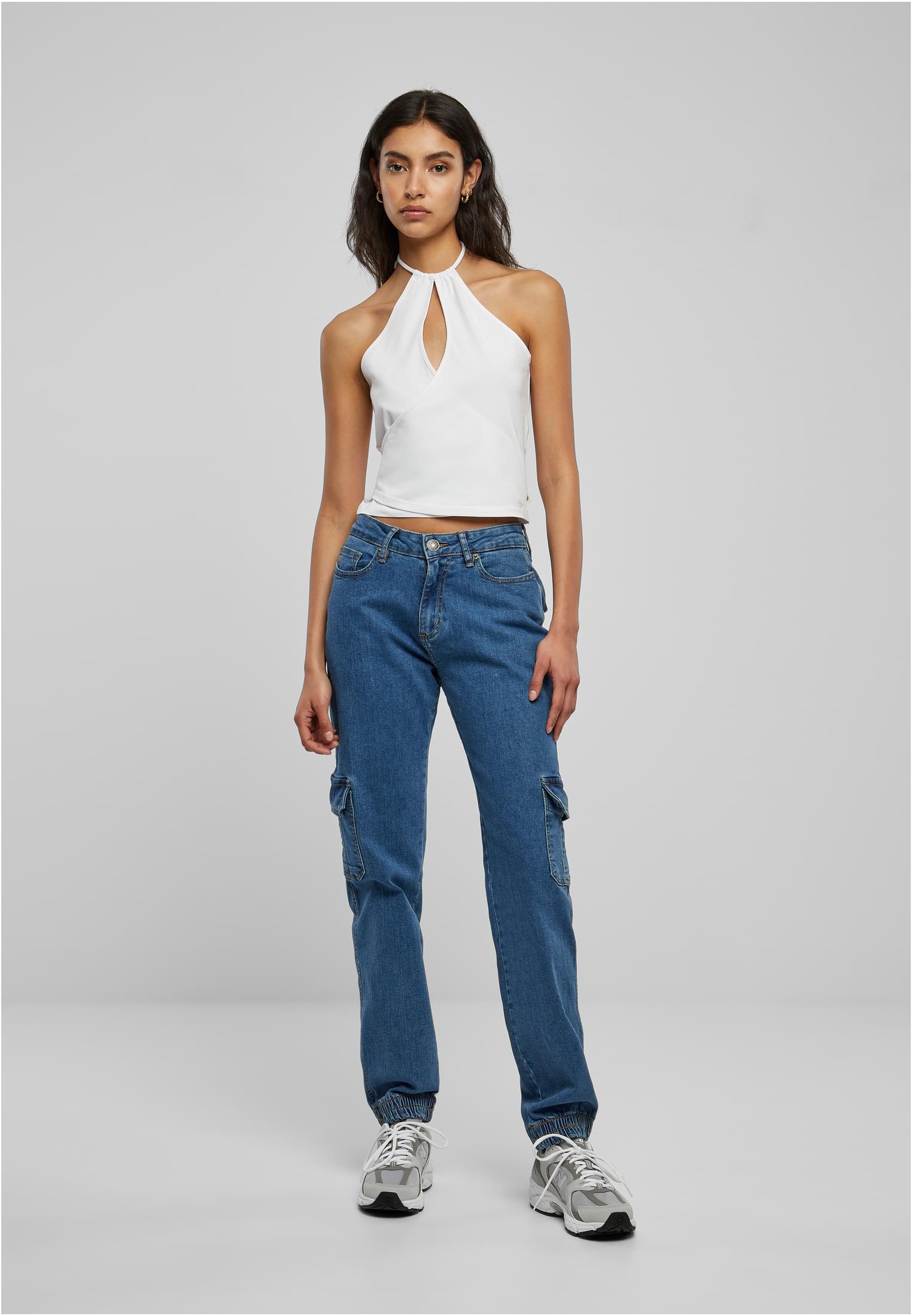 Urban Classics Pantaloni Essentials Stretch Cargo clearblue bleached