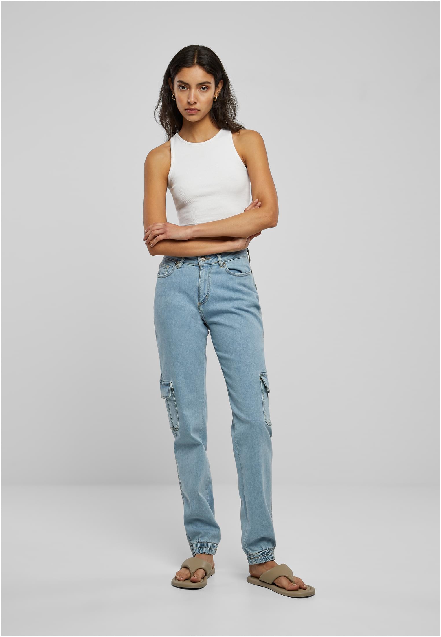Urban Classics Pantaloni Essentials Stretch Cargo clearblue washed