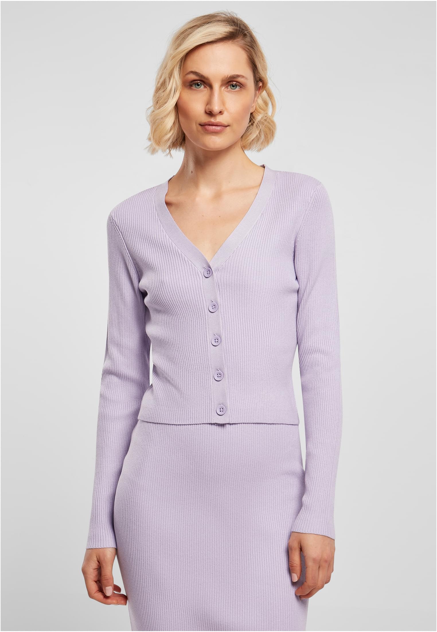UC Ladies Cardigan Short Rib Knit