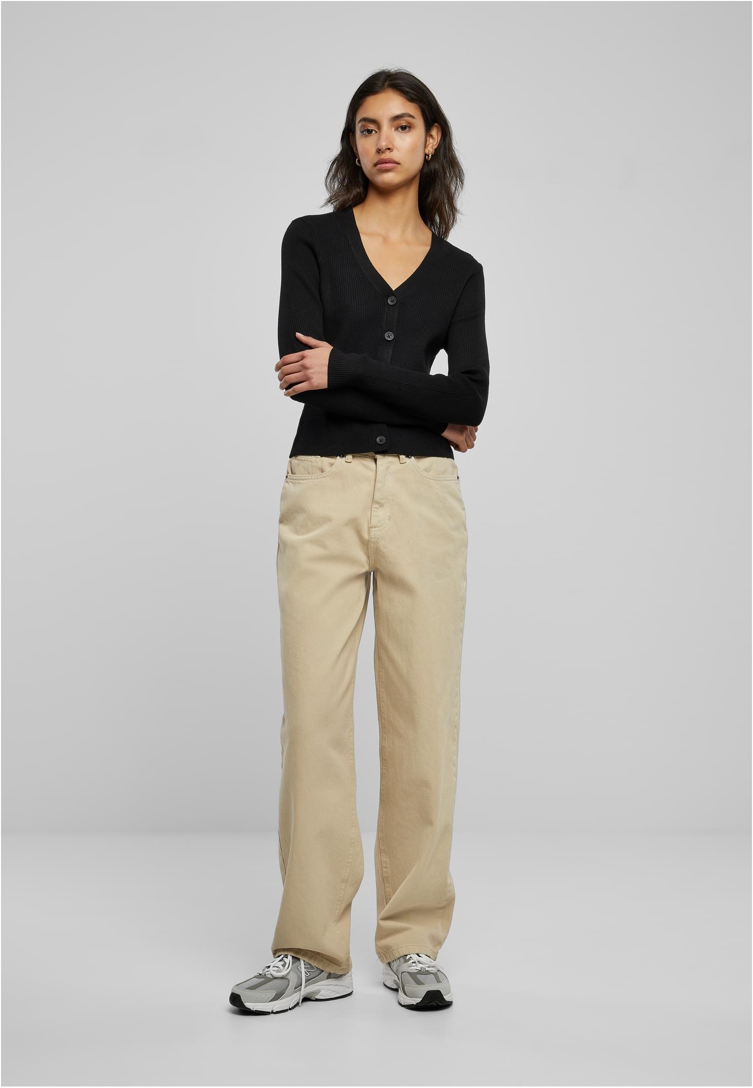 UC Ladies Cardigan Short Rib Knit