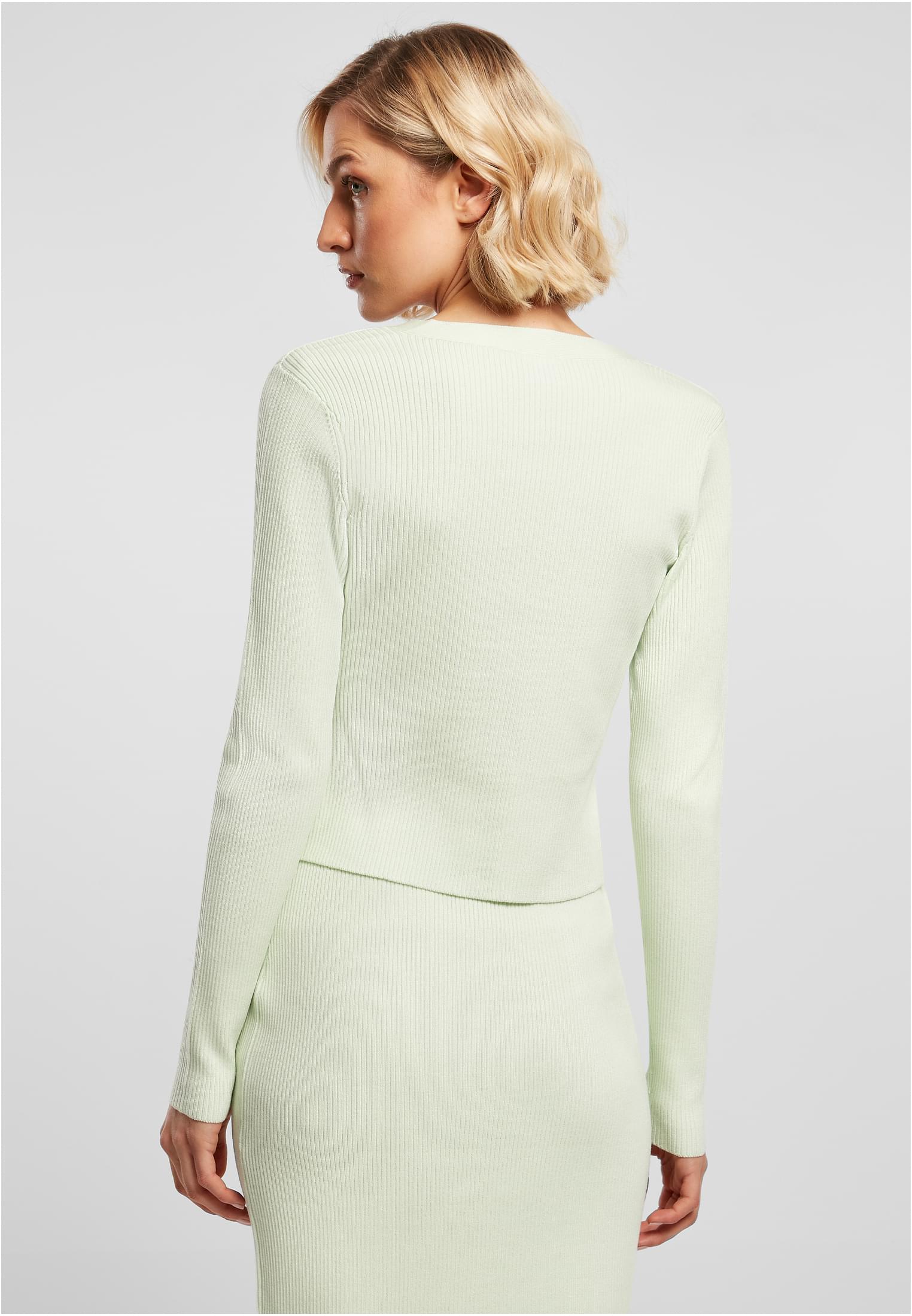 UC Ladies Cardigan Short Rib Knit lightmint