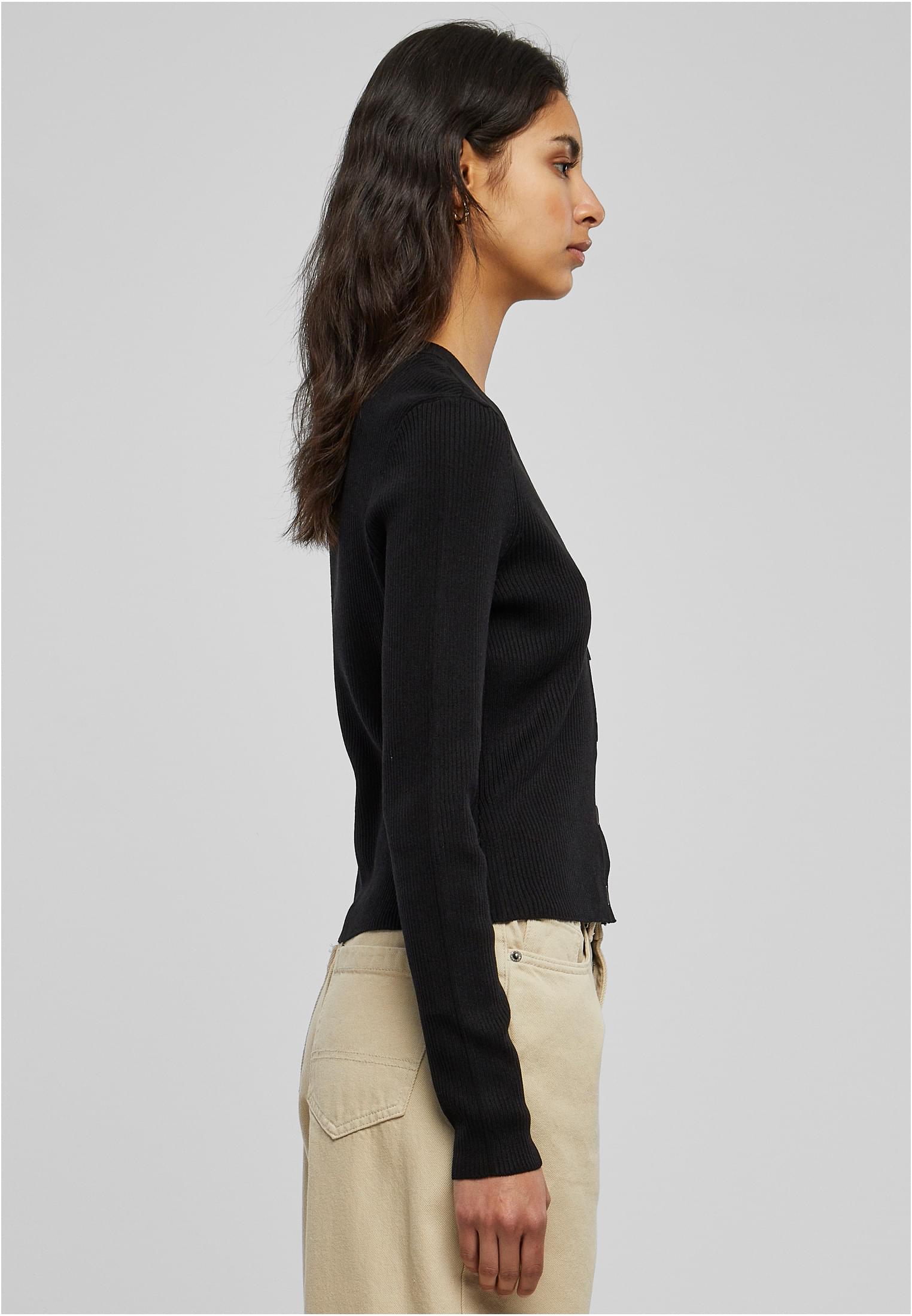 UC Ladies Cardigan Short Rib Knit